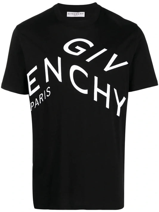 Givenchy Refracted Design Logo Embroidered Oversized Fit T-Shirt in Black