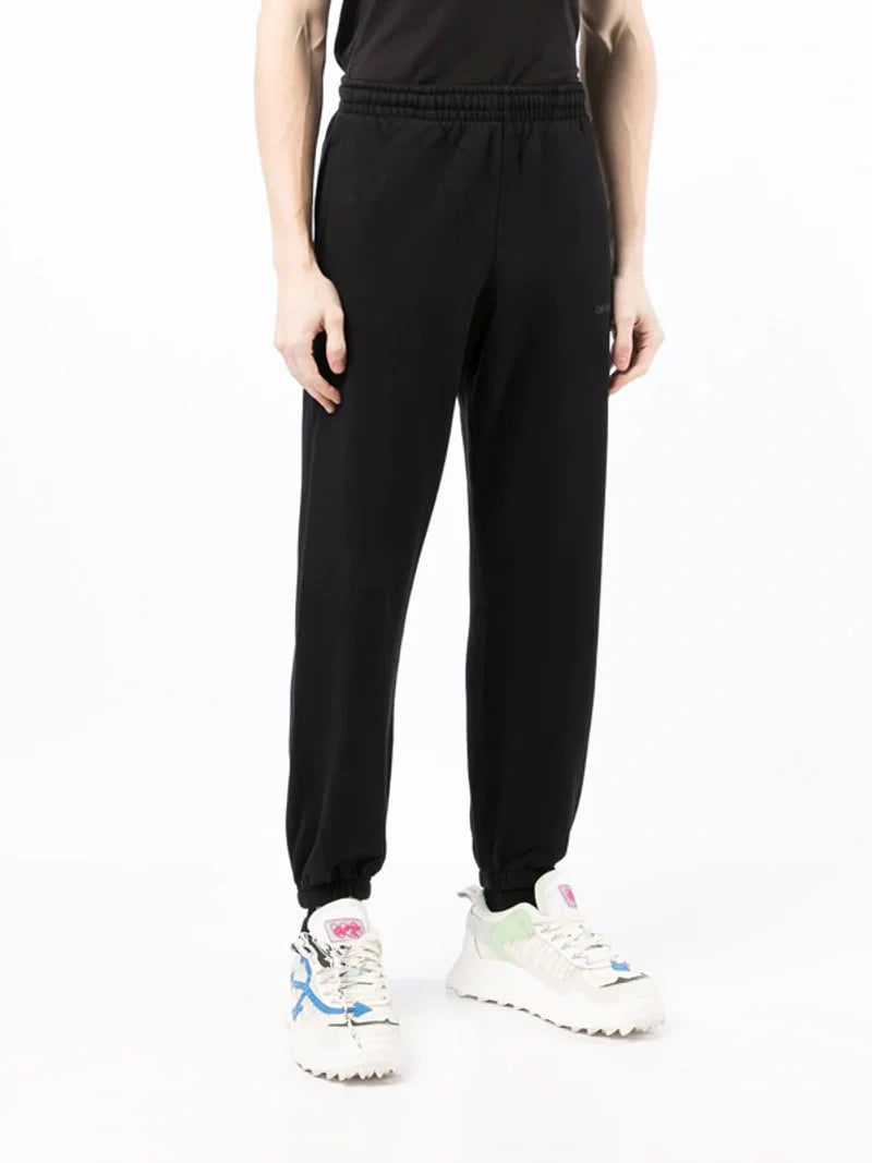 Off-White Diagonal Tab Printed Joggers in Black