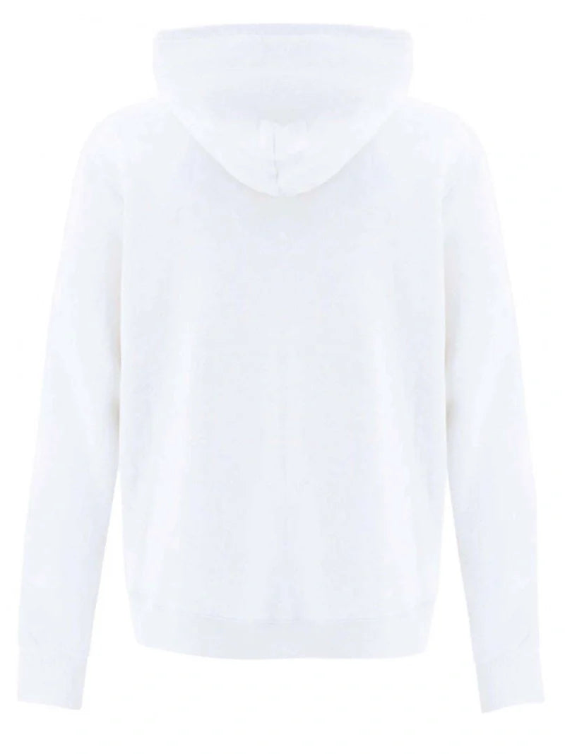 Balmain Foil Tape Logo Print Hoodie in White