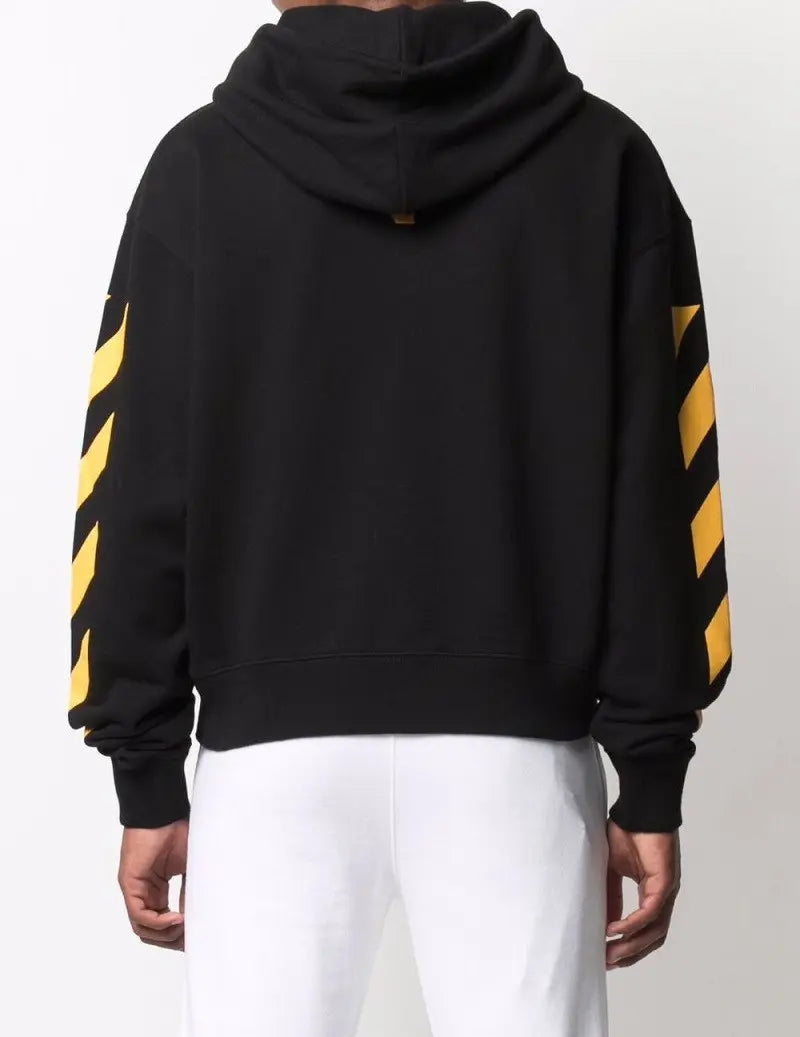 Off-White Caravaggio Diag-Stripe Painting Printed Hoodie in Black