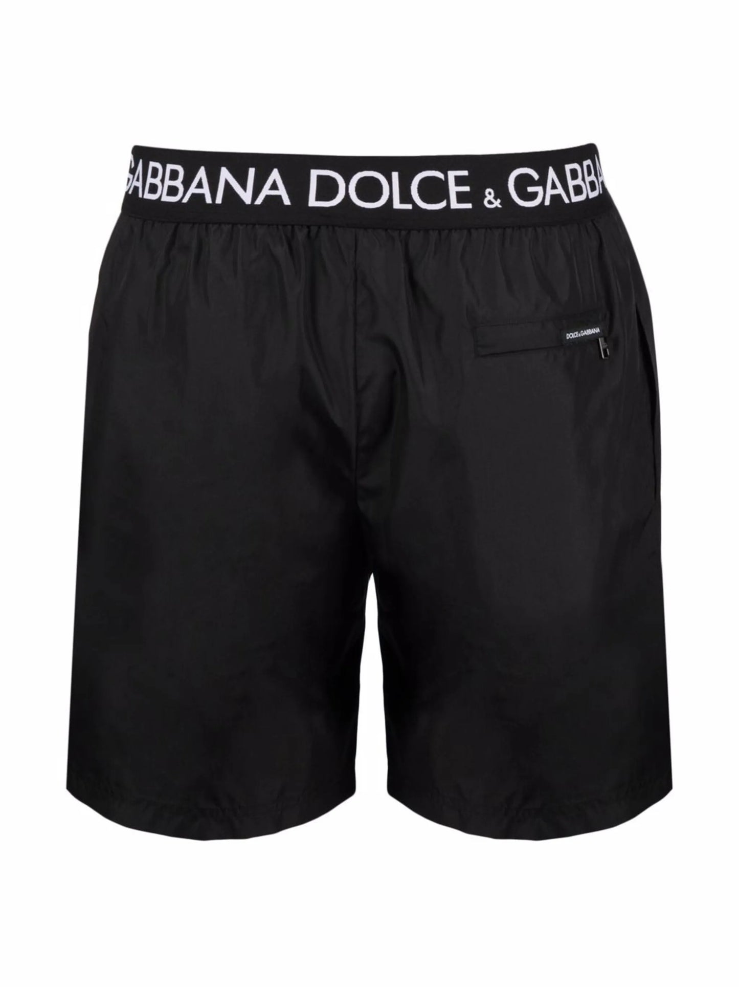 Dolce & Gabbana Logo Waistband Swim Shorts in Black