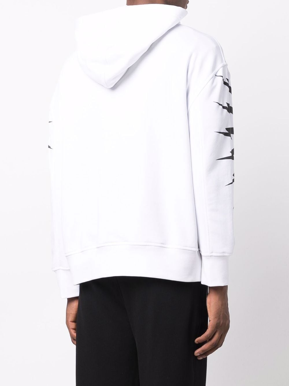 Neil Barrett Thunderbolt-print Hoodie in White