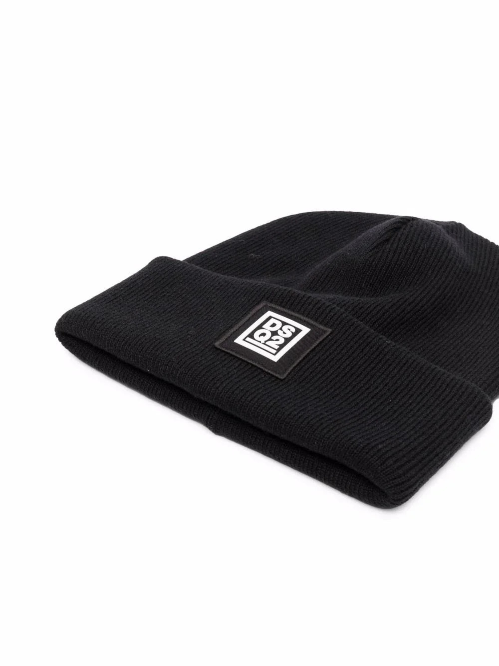 Dsquared2 Logo Patch Knitted Beanie Black