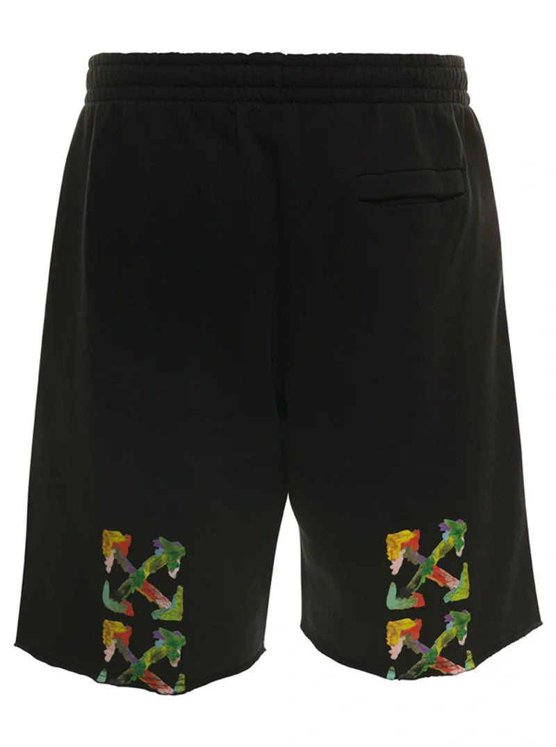 Off-White Brush Arrows logo Printed Shorts in Black