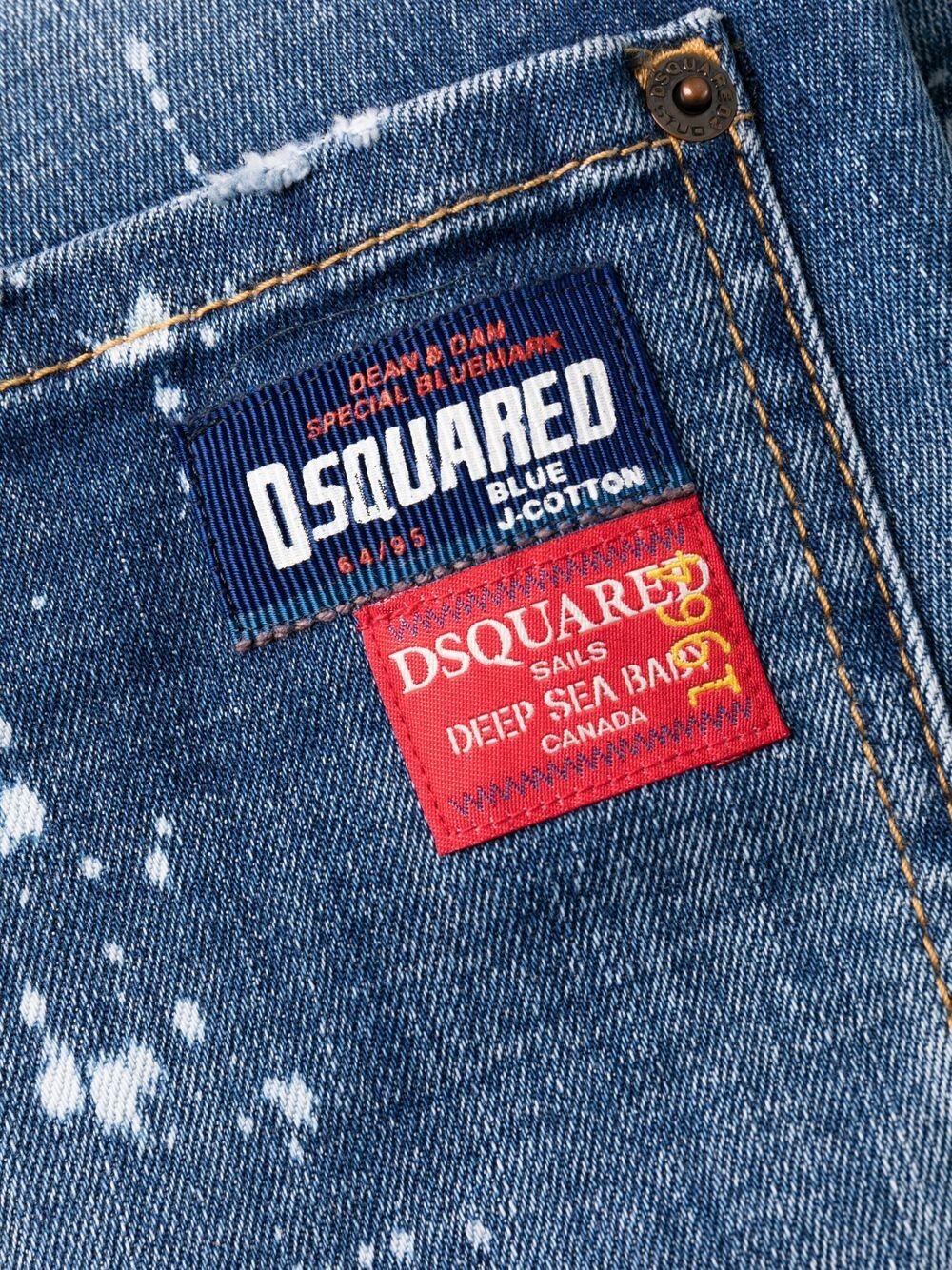 Dsquared2 Bleached Spots Wash Cool Guy Slim Jeans in Blue