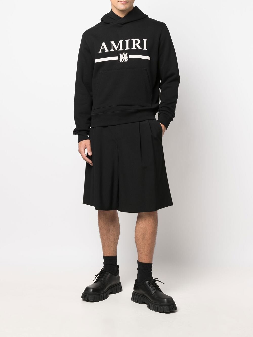 AMIRI Ma Bar Embroidery Hoodie Black