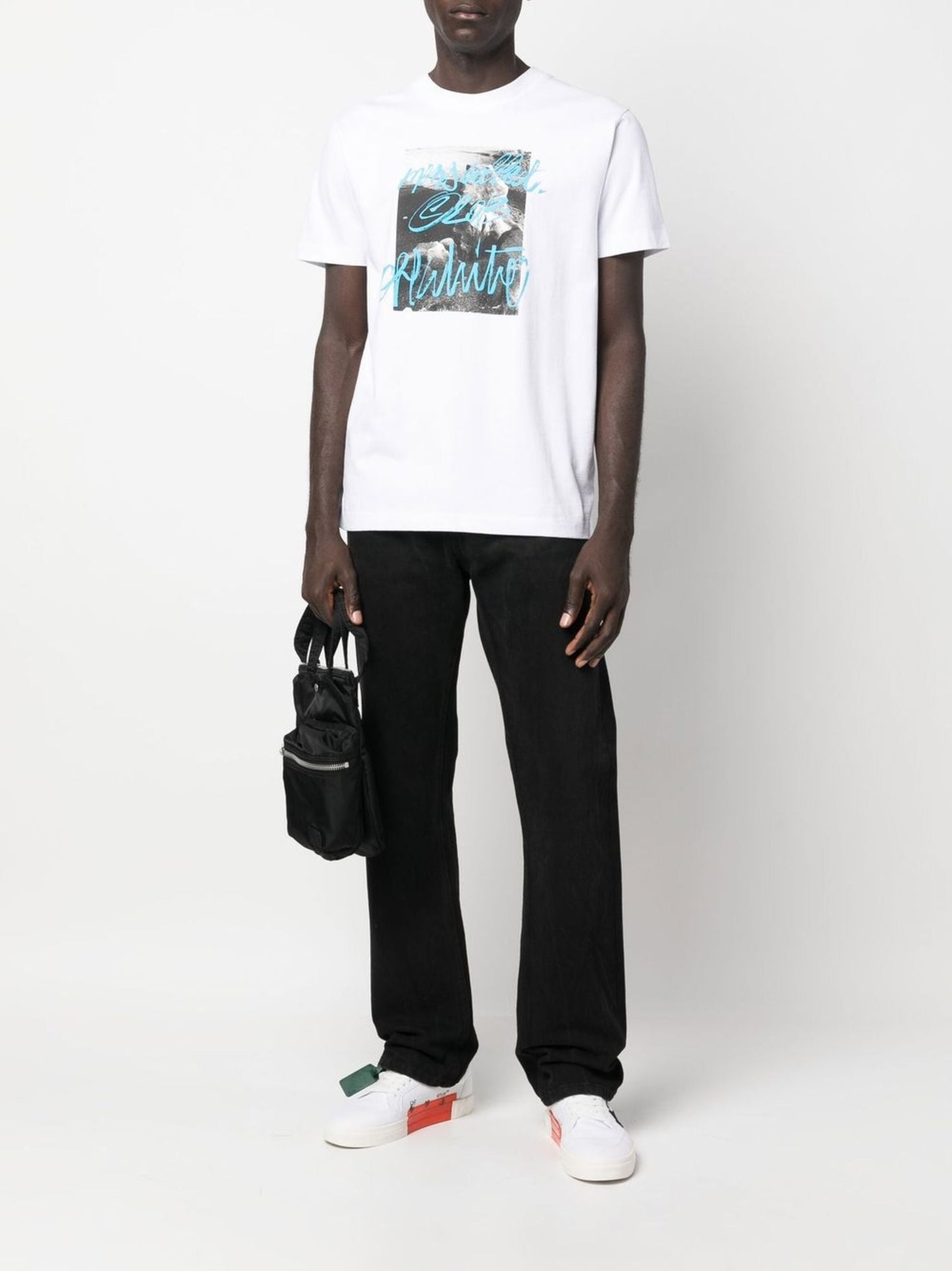 Off-White Rocks Type Print T-Shirt in White