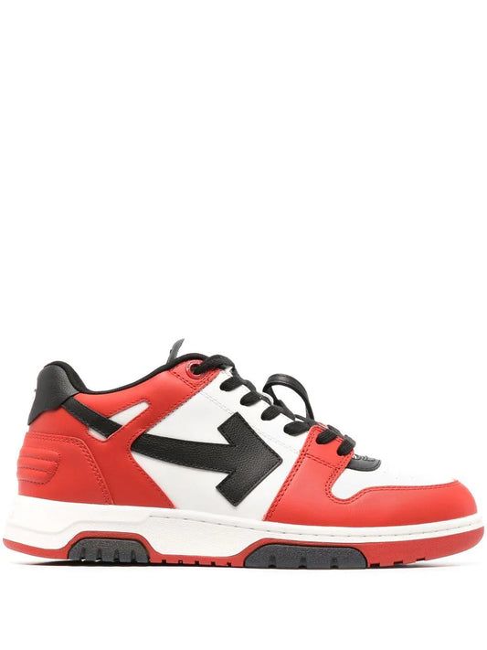 Off-White Out of Office Low top Leather Trainers in Red/Black