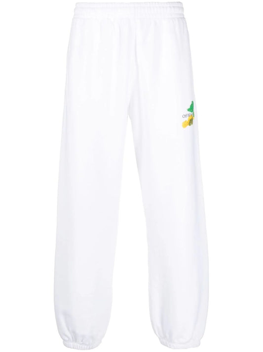 Off-White Brush Arrows Logo Printed Joggers in White