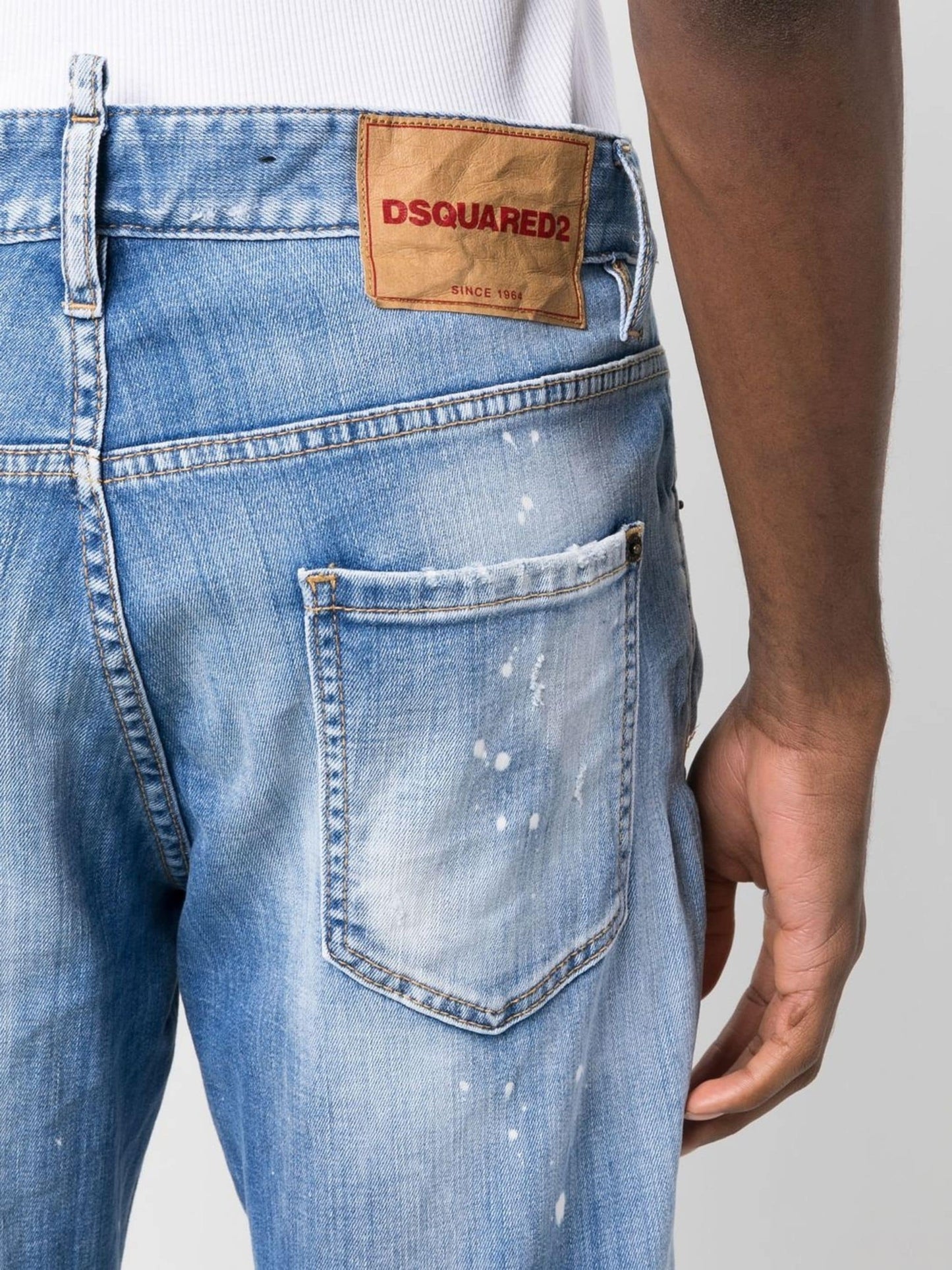 Dsquared2 Distressed Ripped Jeans in Light blue