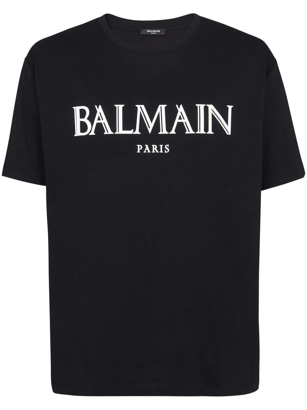 Balmain Oversized T-shirt with Rubber Roman Logo Black