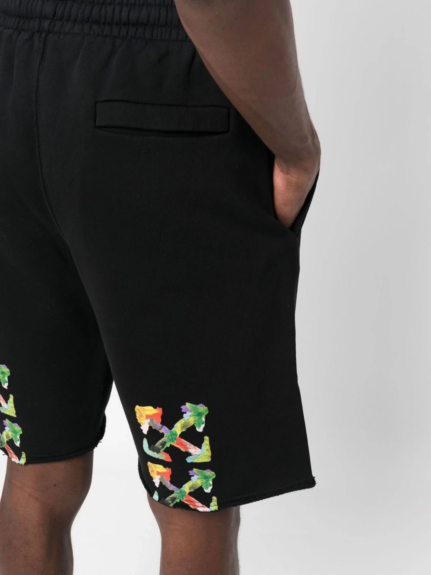 Off-White Brush Arrows logo Printed Shorts in Black