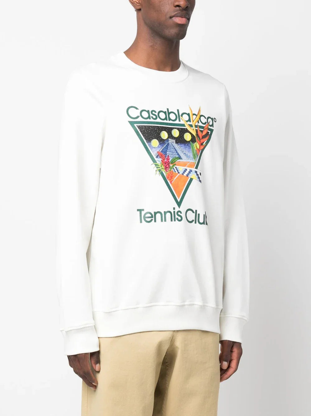 Casablanca Tennis Club Icon Graphic-print Sweatshirt White