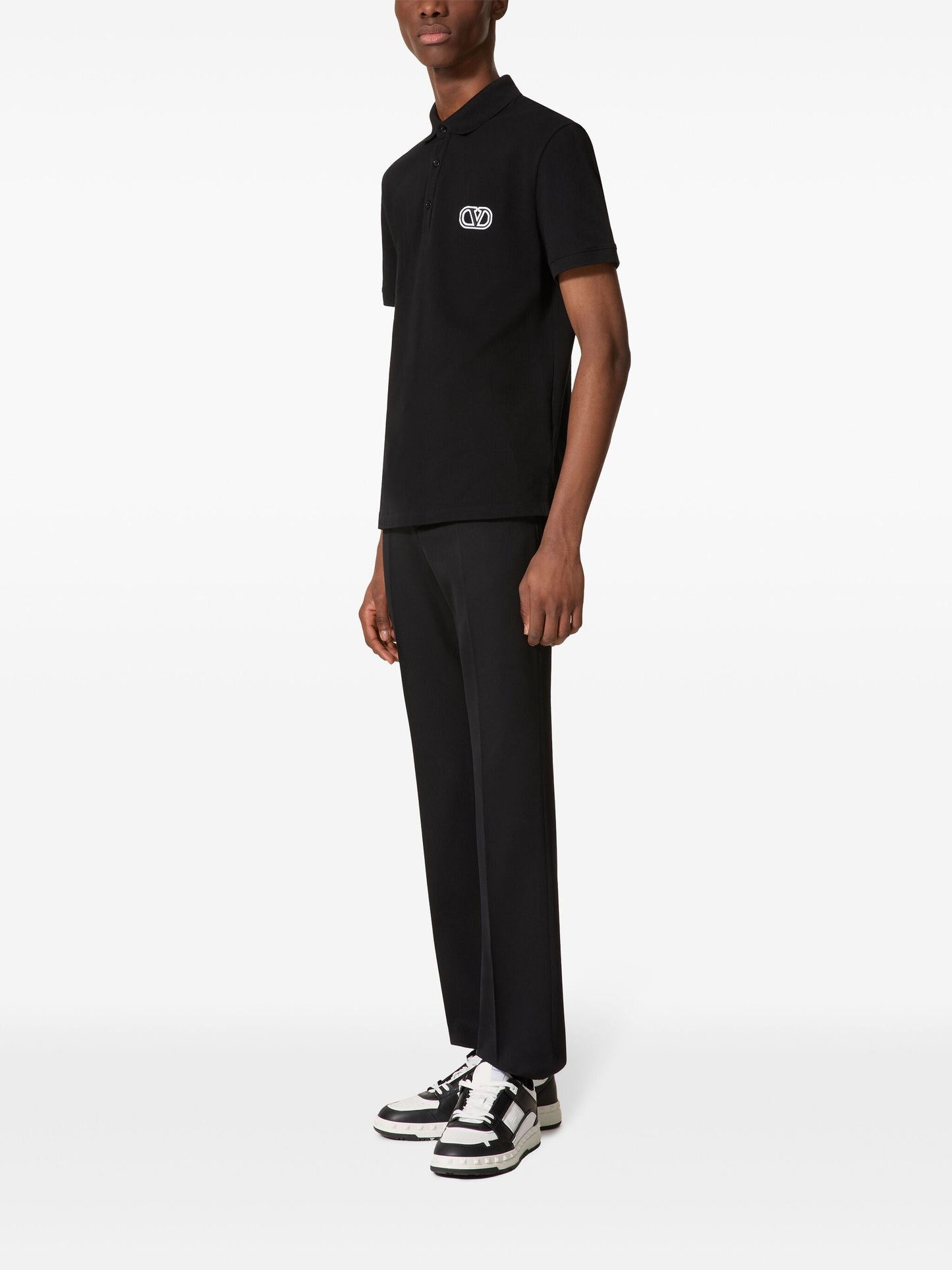 Valentino VLOGO Signature Patch Polo in Black