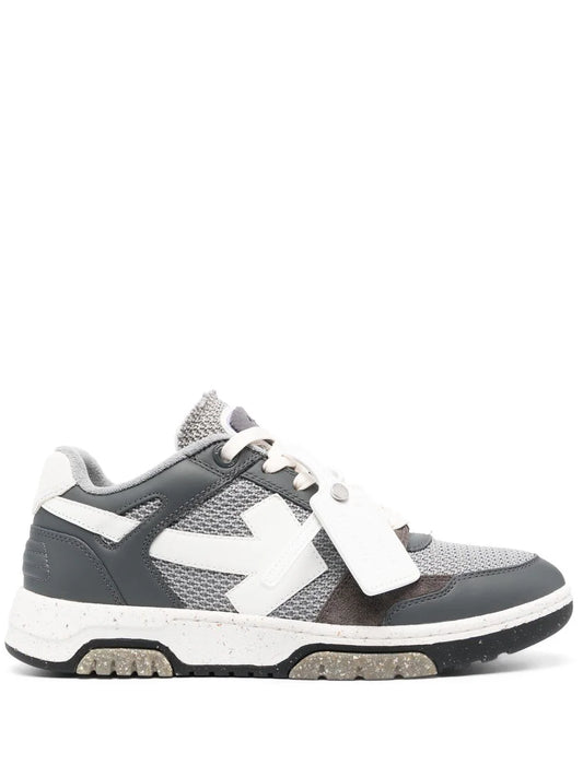 Off-White Out of Office low top Slim Leather Mesh Trainers in Grey