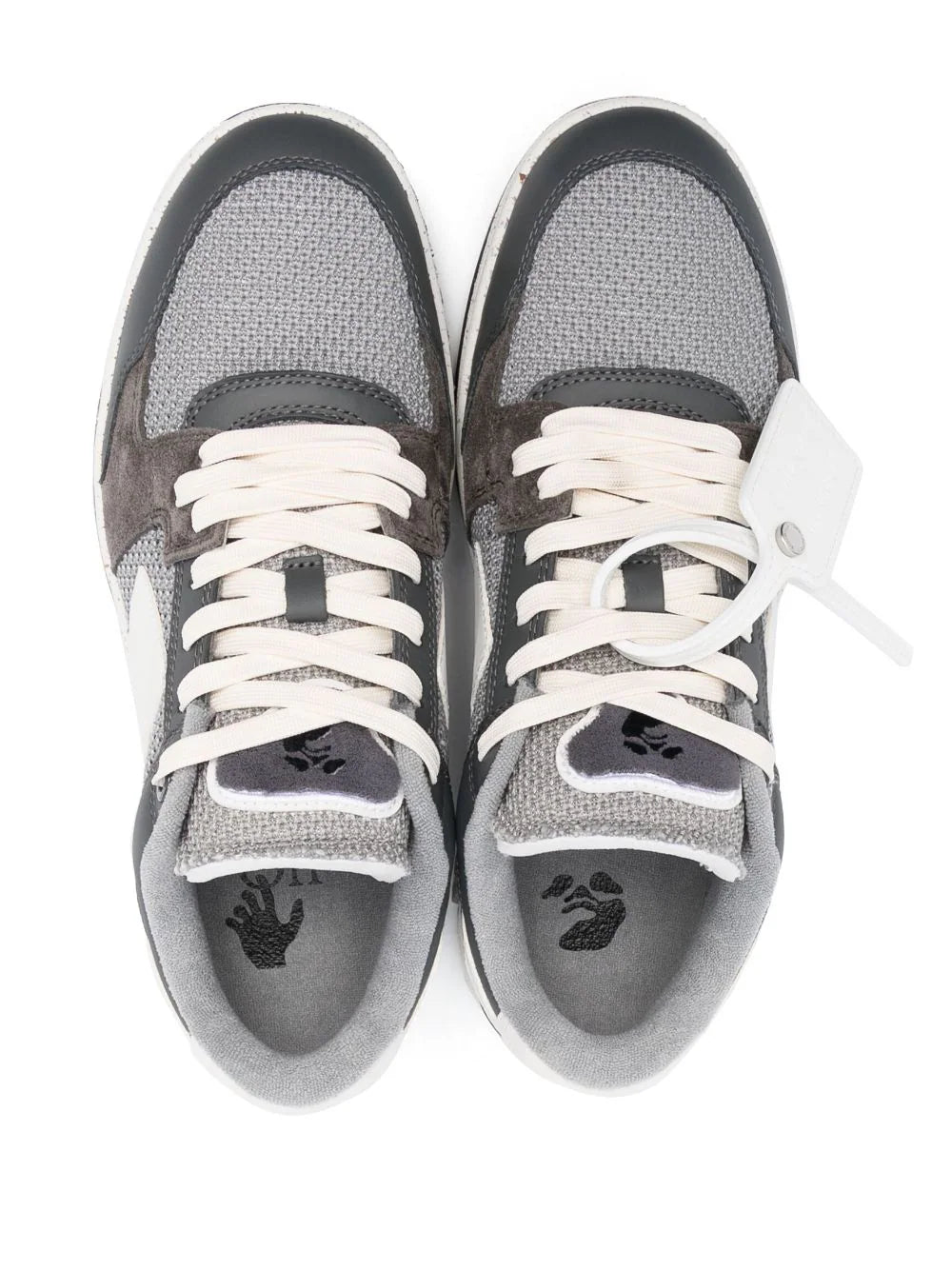 Off-White Out of Office low top Slim Leather Mesh Trainers in Grey