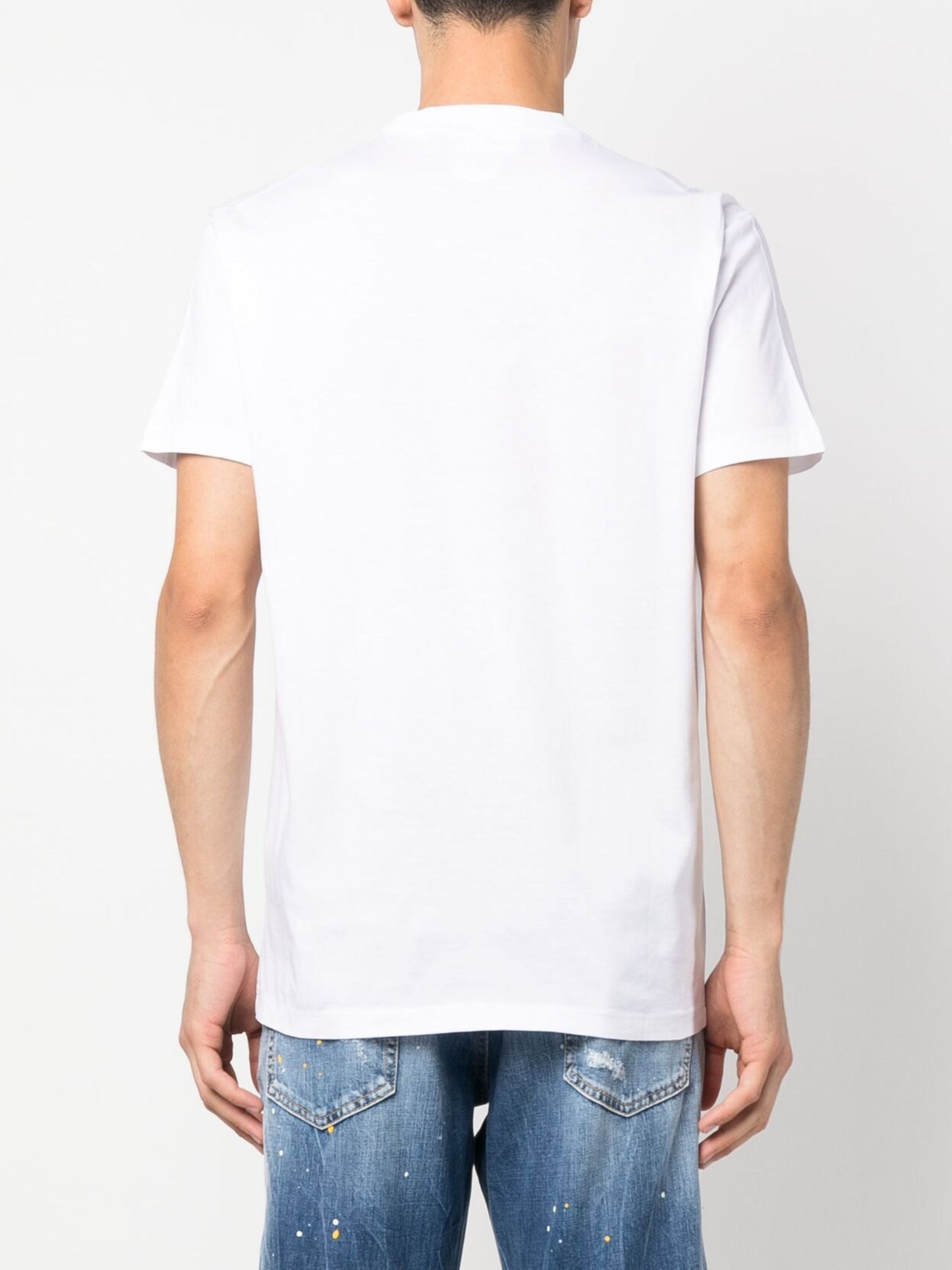 Dsquared2 Bold Maple Leaf Logo Printed T-Shirt in White