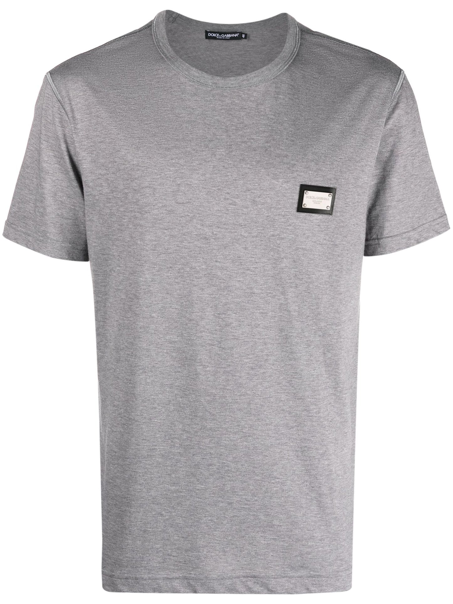 Dolce & Gabbana Silver Plaque T-Shirt in Grey