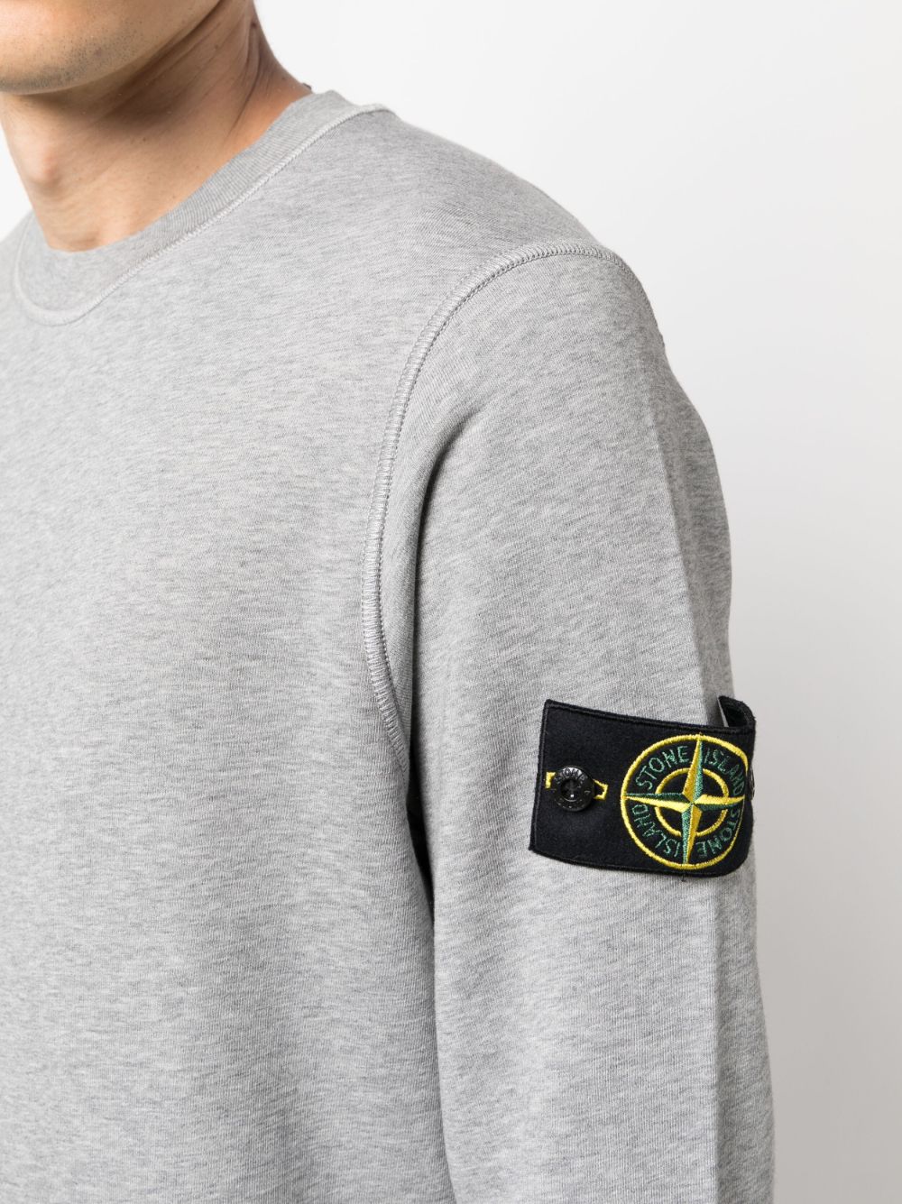 Stone Island Compass Patch Cotton Sweatshirt in Grey