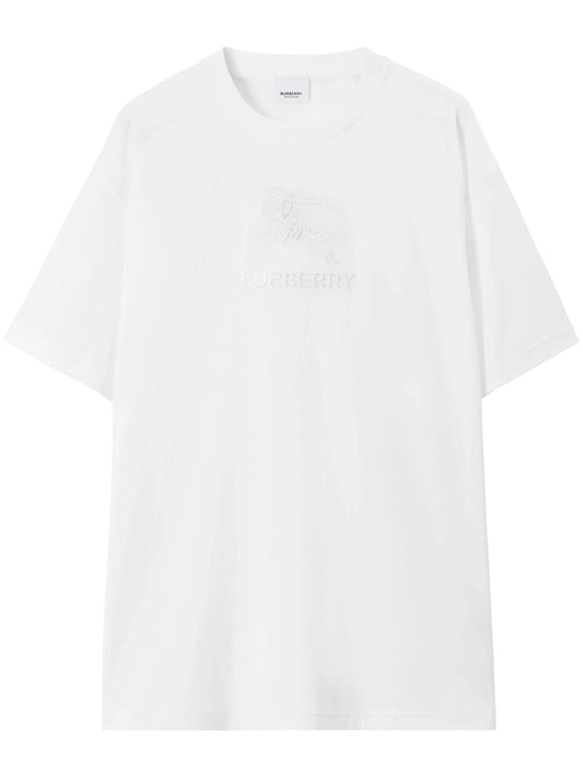 Burberry EKD Logo Embroidered T-Shirt in White