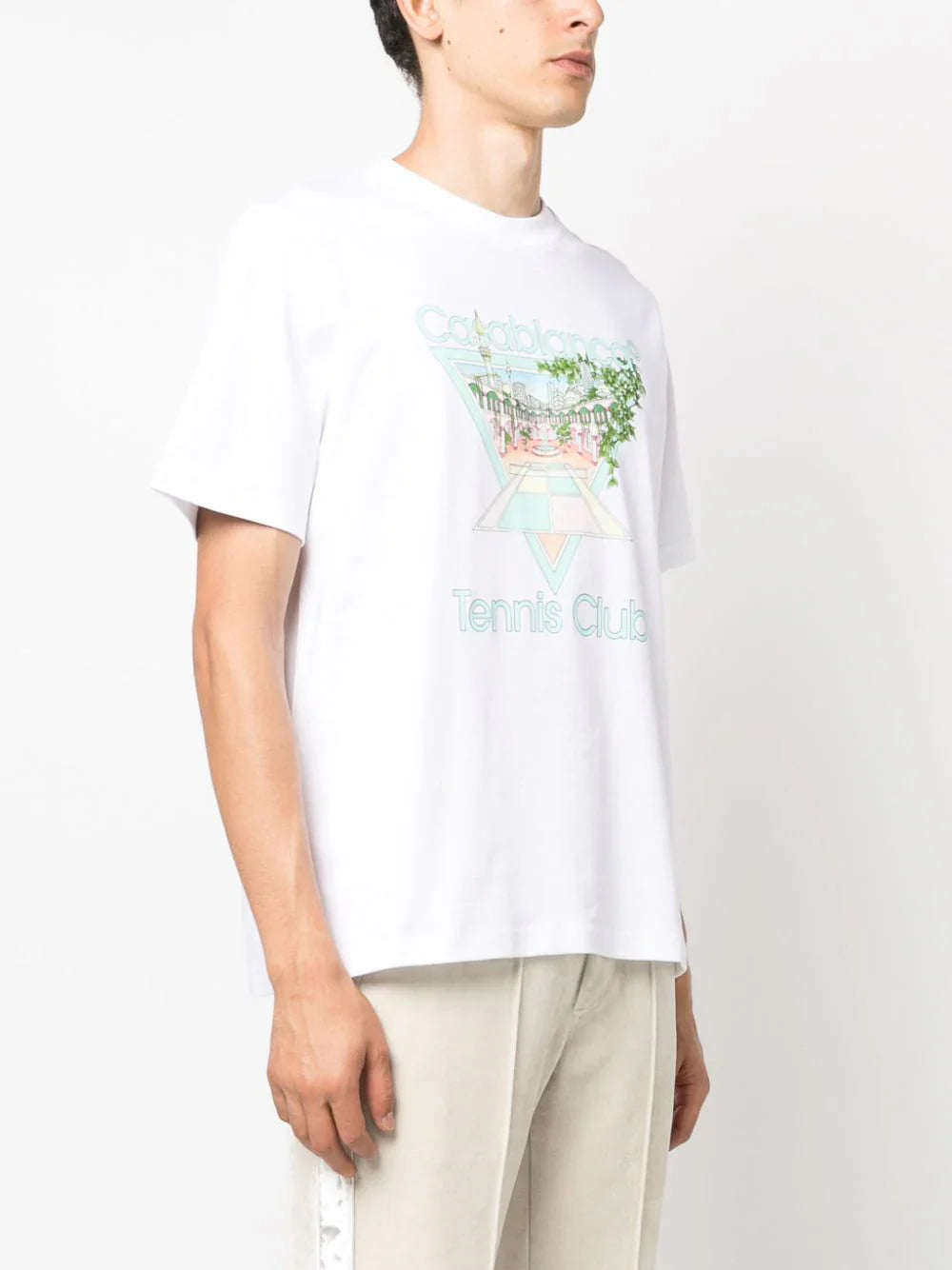 Casablanca Tennis Club Pastelle Print T-Shirt in White