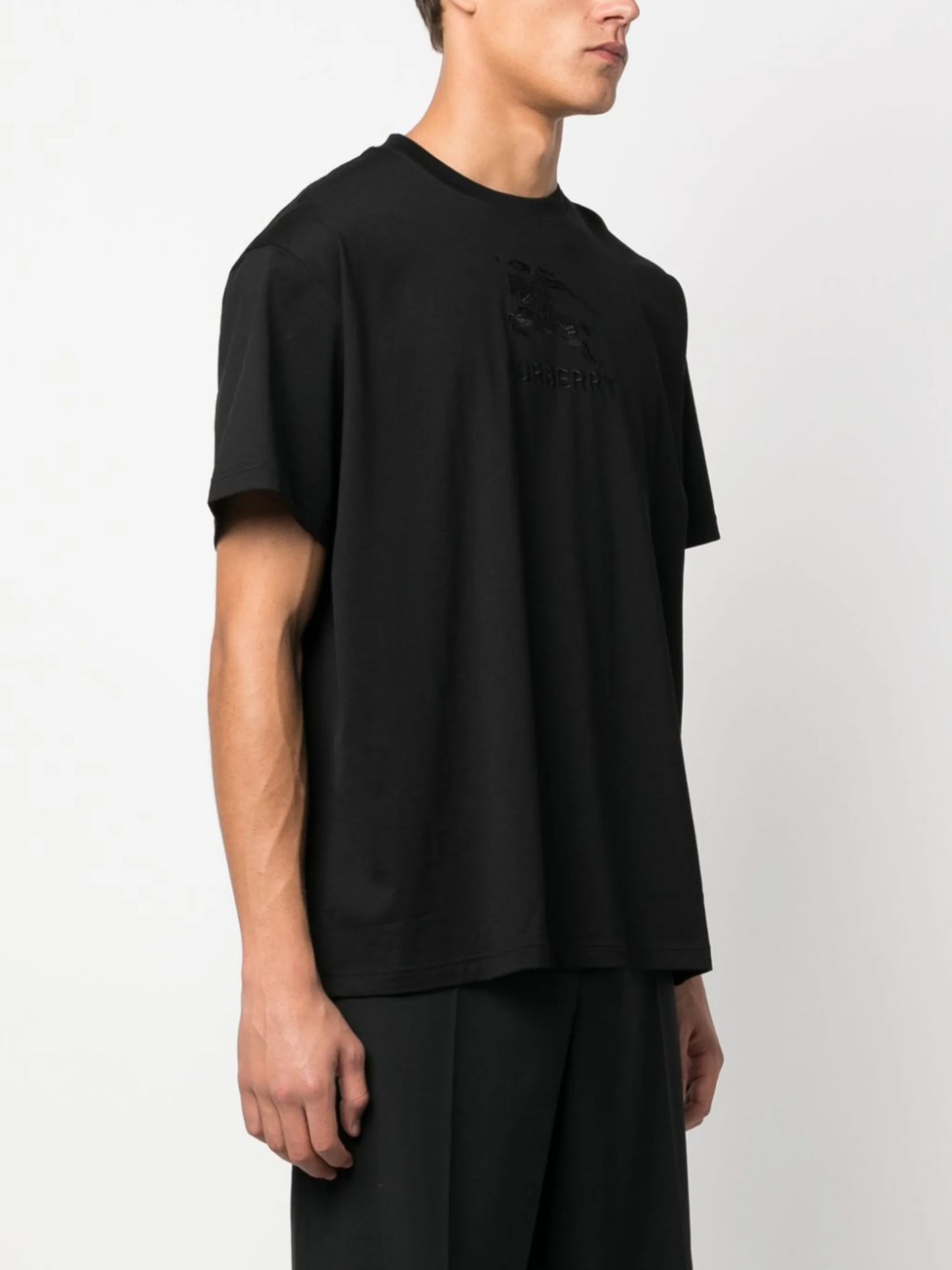 Burberry EKD Logo Embroidered T-Shirt in Black