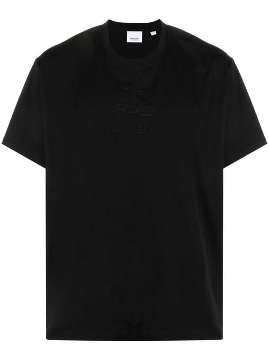 Burberry EKD Logo Embroidered T-Shirt in Black