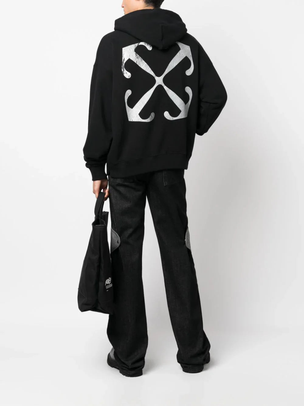 Off-White Lunar Arrow Skate Hoodie in Black