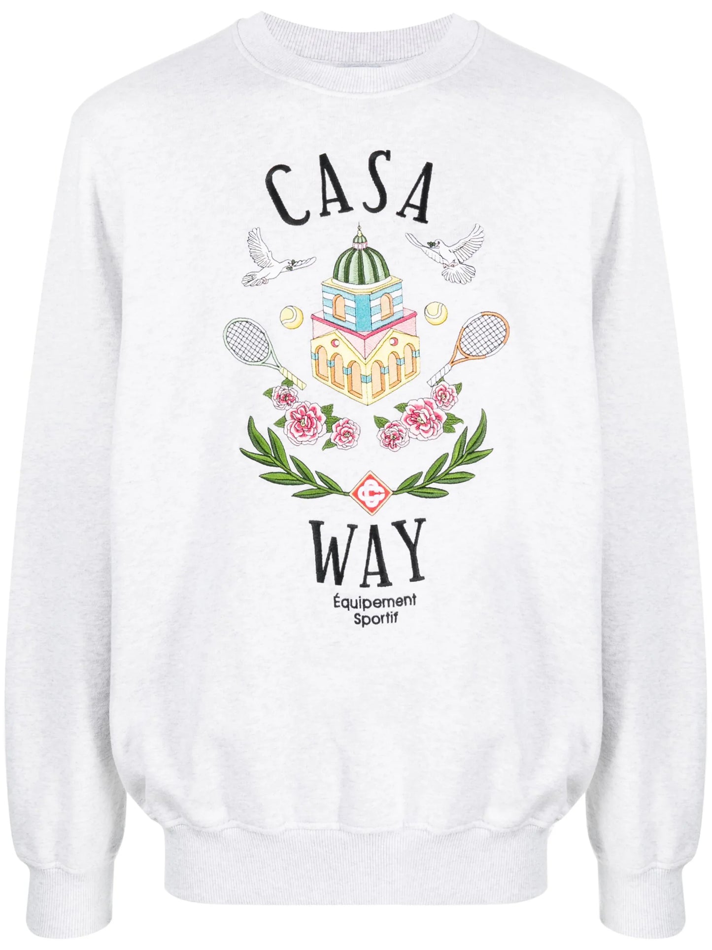 Casablanca Casa way Embroidered Sweatshirt in Grey