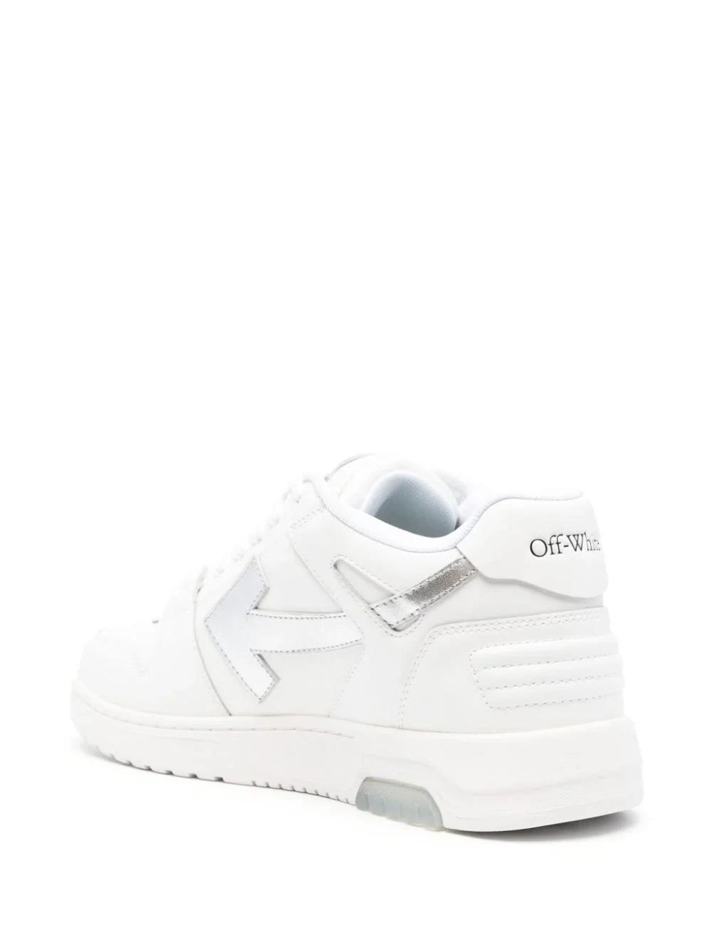 Off-White Out of Office Leather Trainers in White/Silver