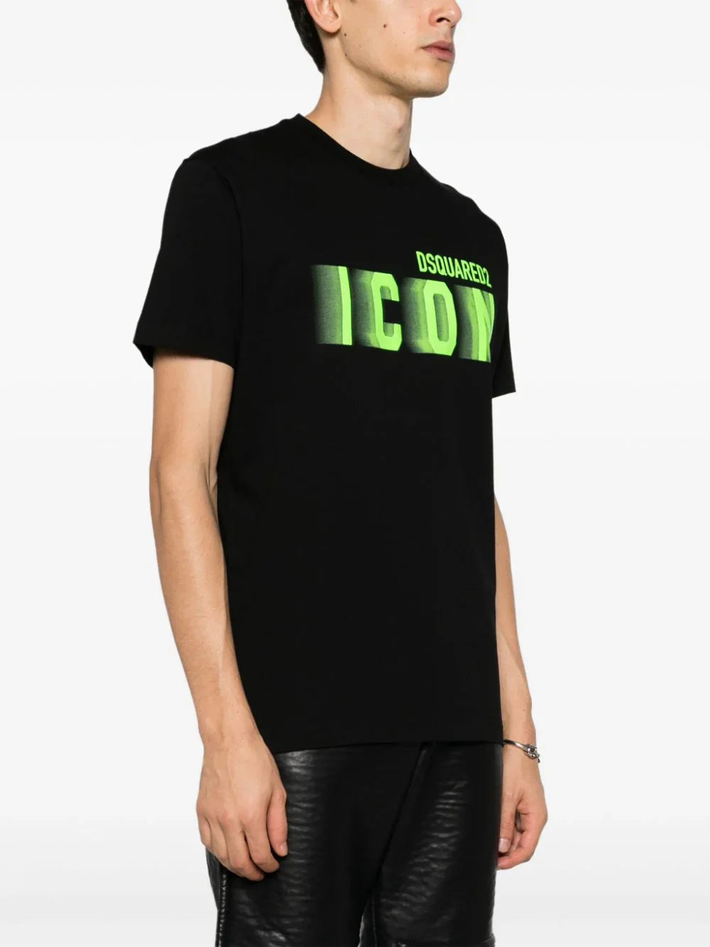 Dsquared2 Icon Blur Cool Green logo Cotton T-Shirt in Black