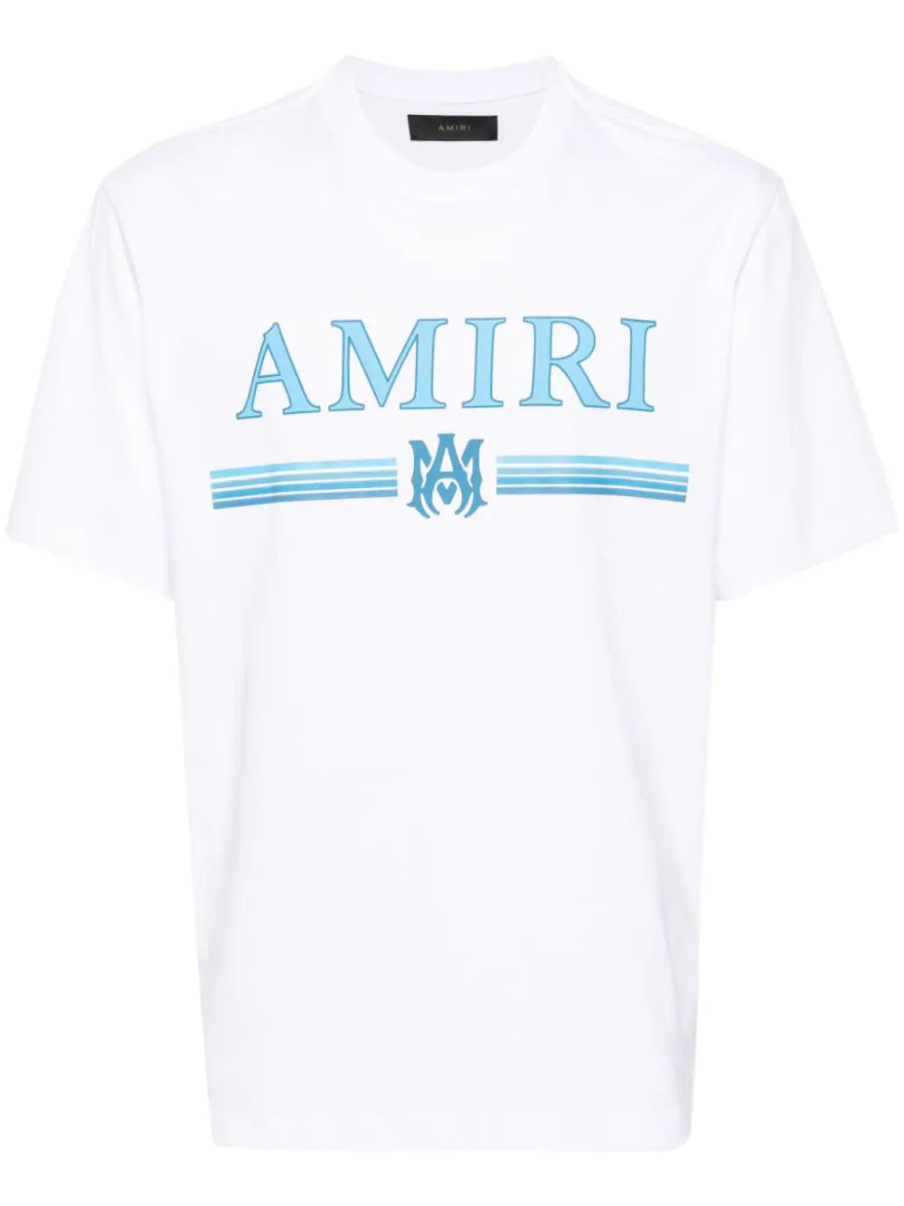 Amiri MA Bar Blue Logo Printed T-Shirt in White