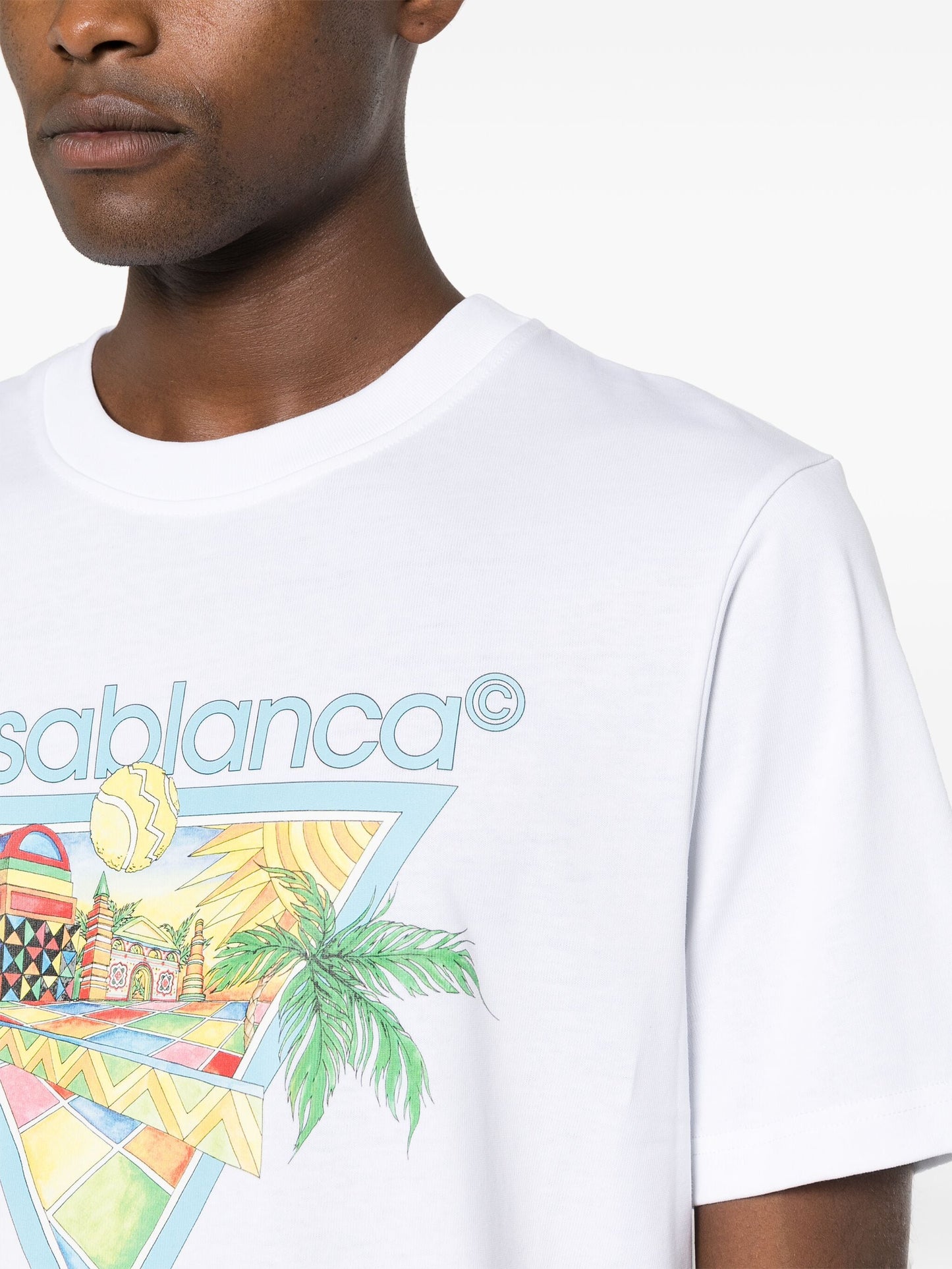 Casablanca Afro Cubism Tennis Club Printed T-Shirt in White