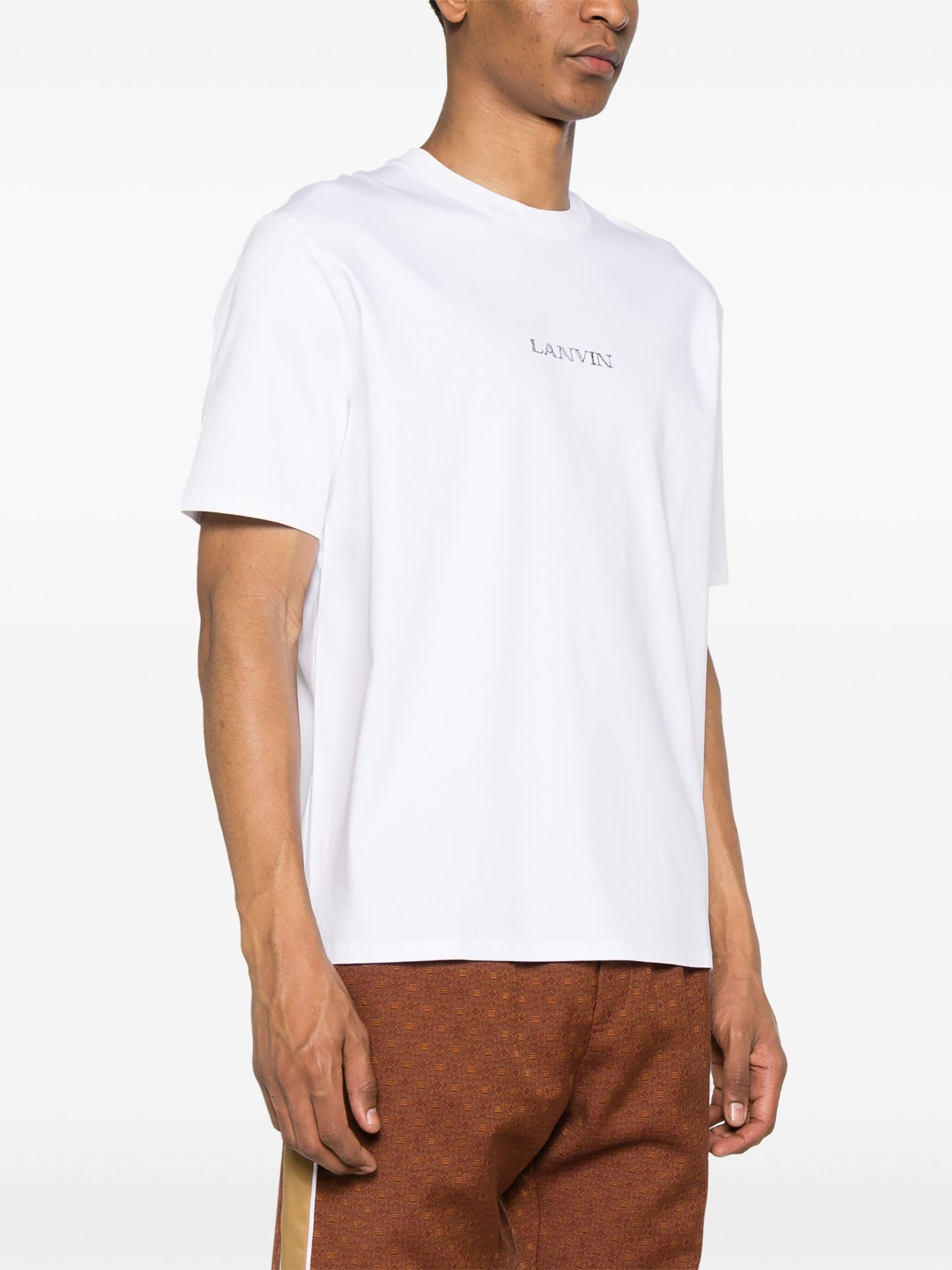 Lanvin Embroidered Small Logo T-Shirt in White