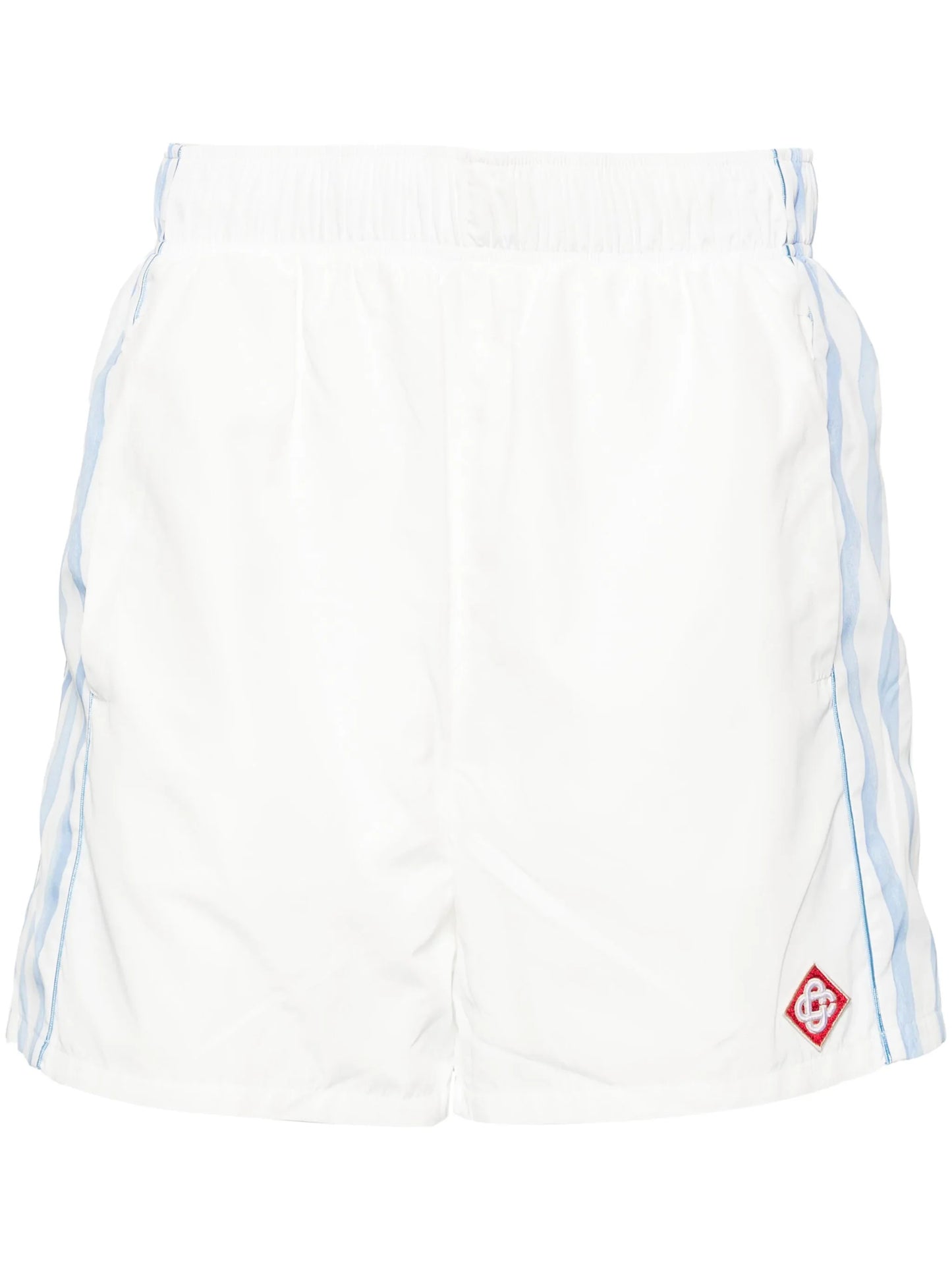 Casablanca Wavy Striped Swim Shorts in White