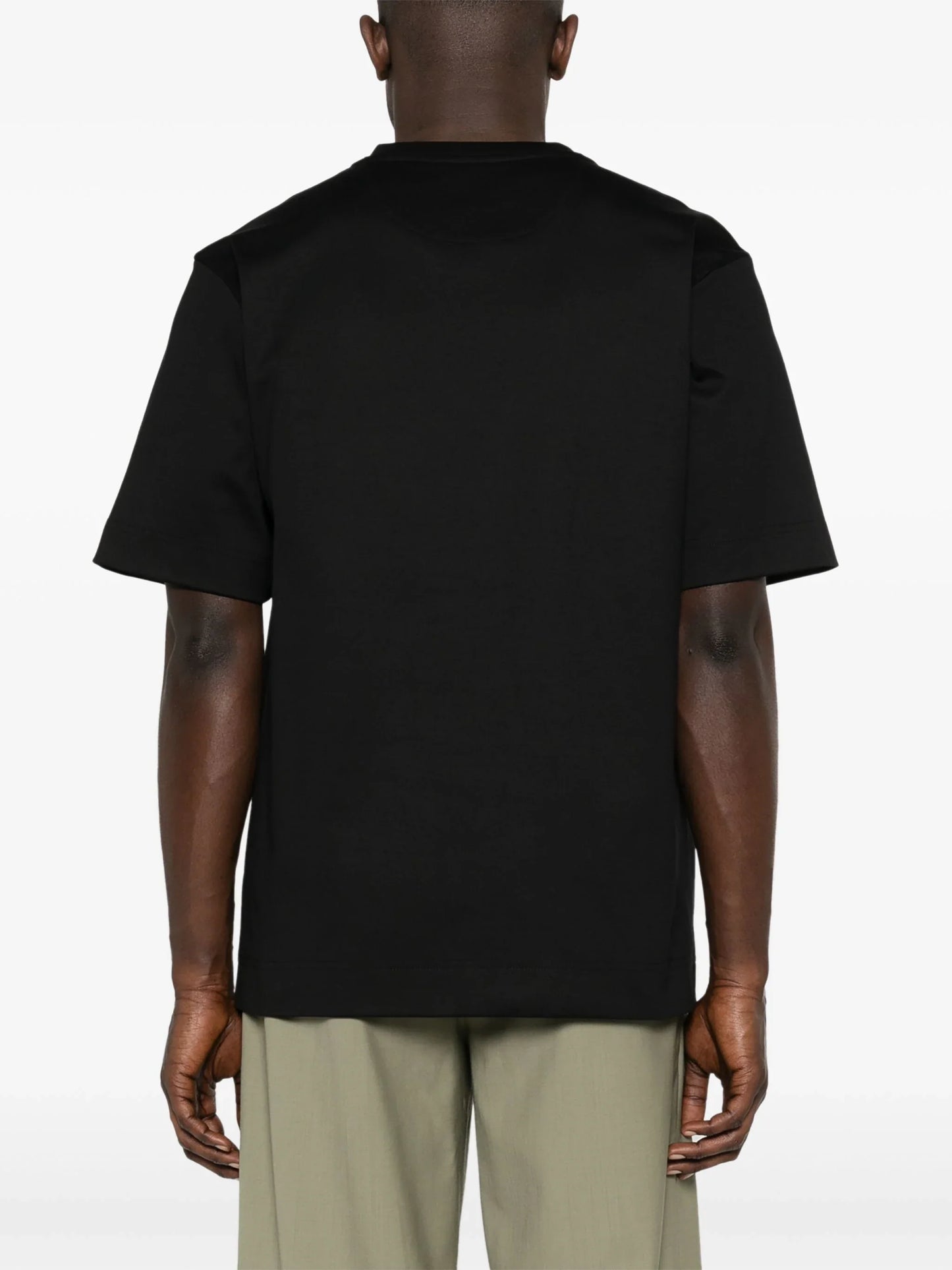 Fendi Made in Fendi Logo Embroidered T-Shirt in Black