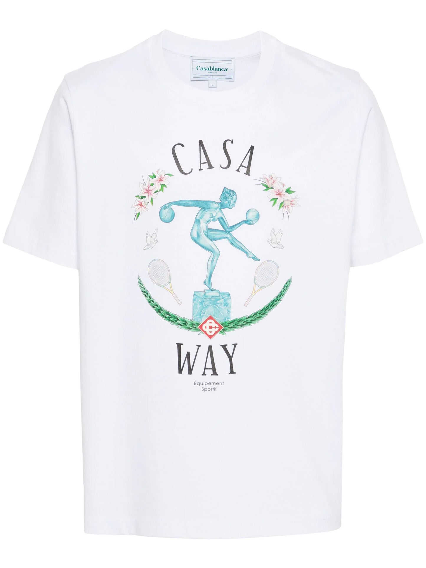 Casablanca Statue En Marbe Printed T-Shirt in White