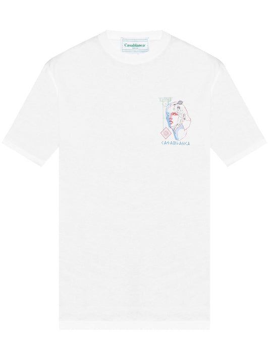 Casablanca Play In Progress Printed T-Shirt in White