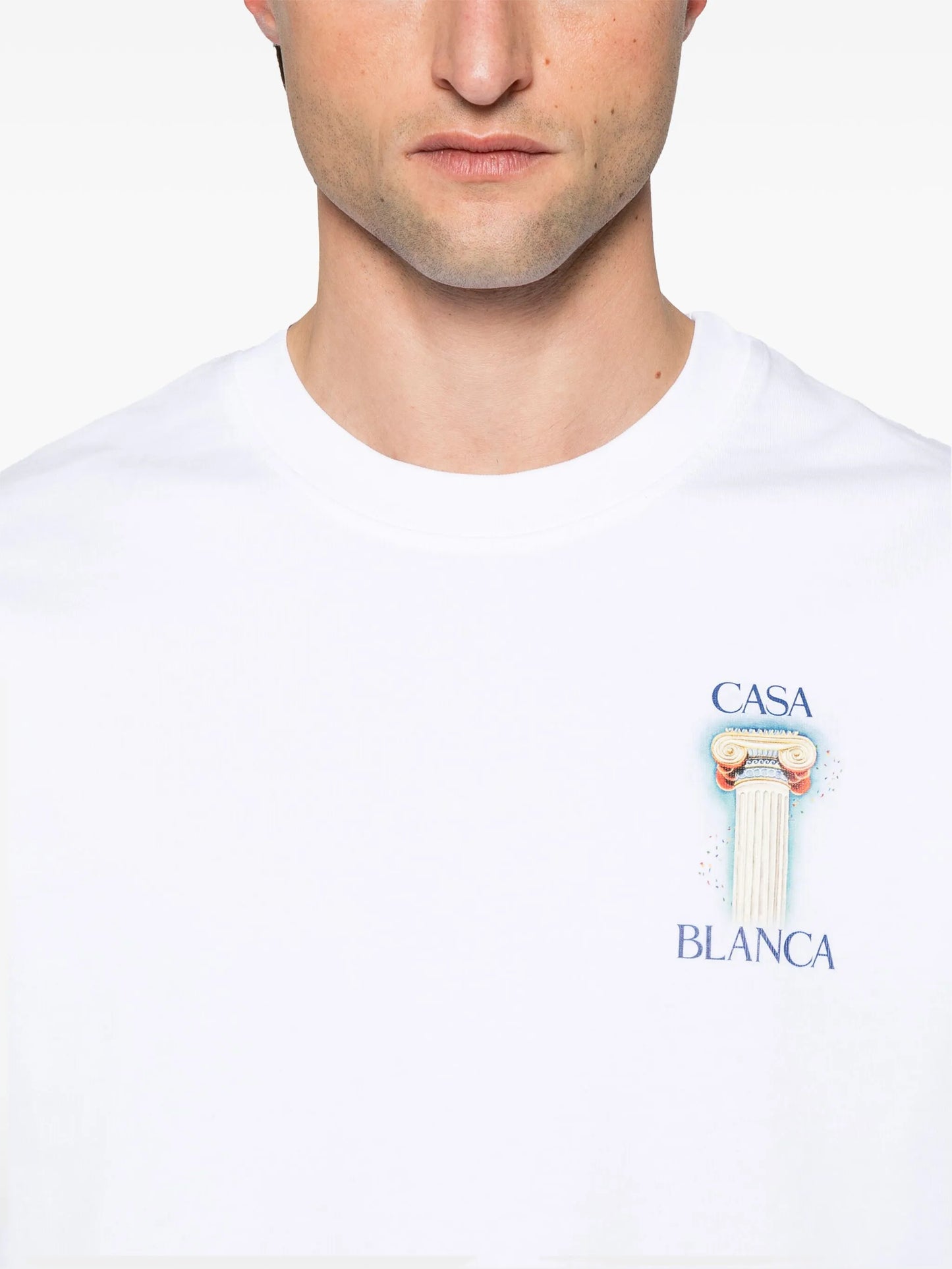 Casablanca La Columne Printed T-Shirt in White