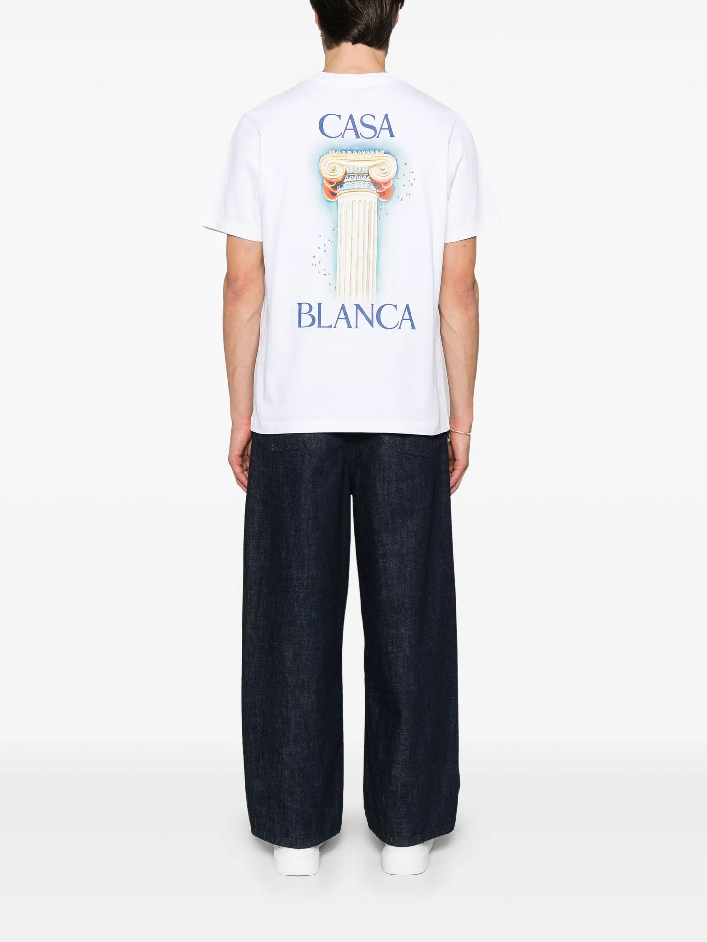 Casablanca La Columne Printed T-Shirt in White