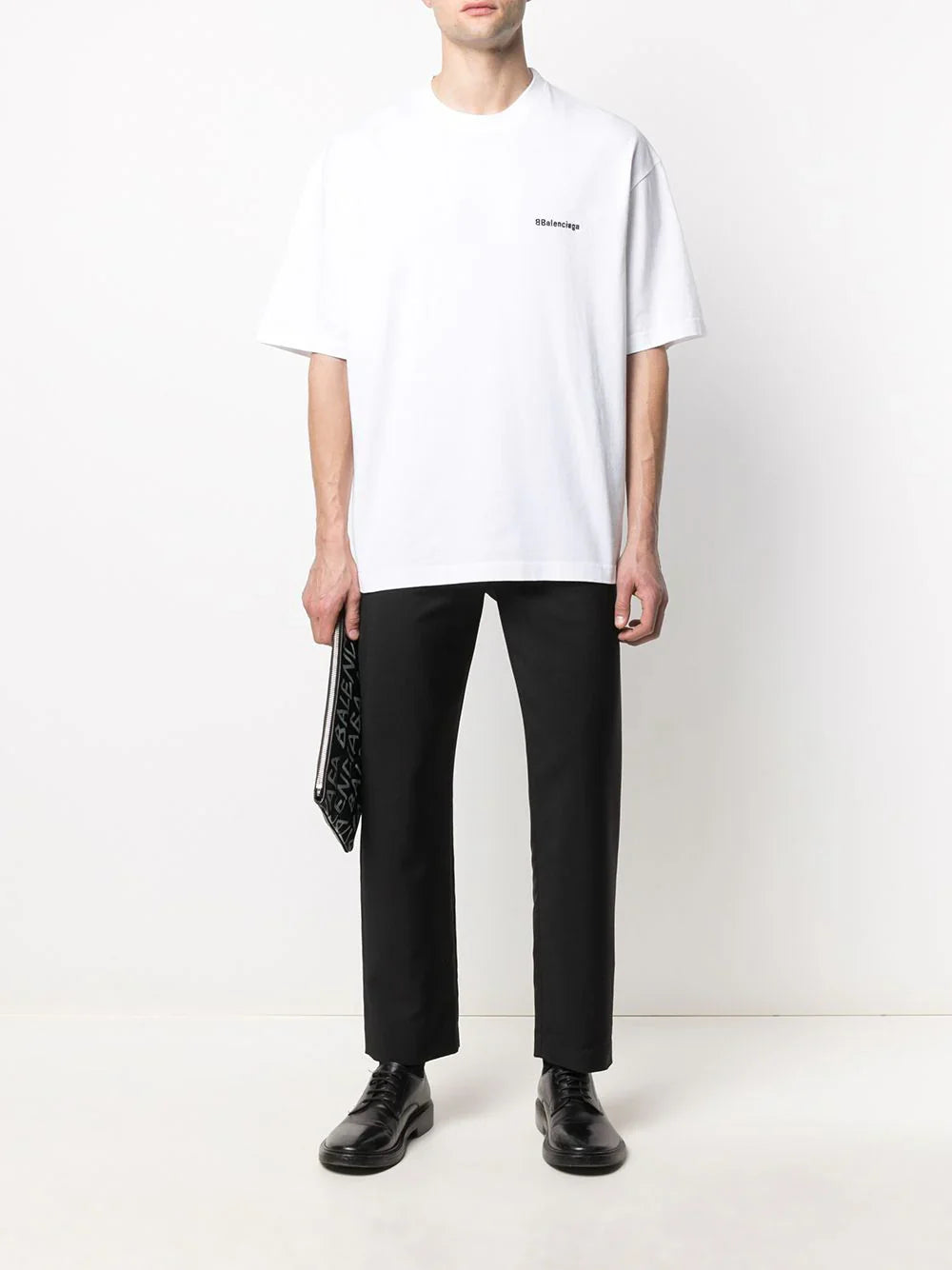 Balenciaga BB Logo Embroidered Oversized T-Shirt in White