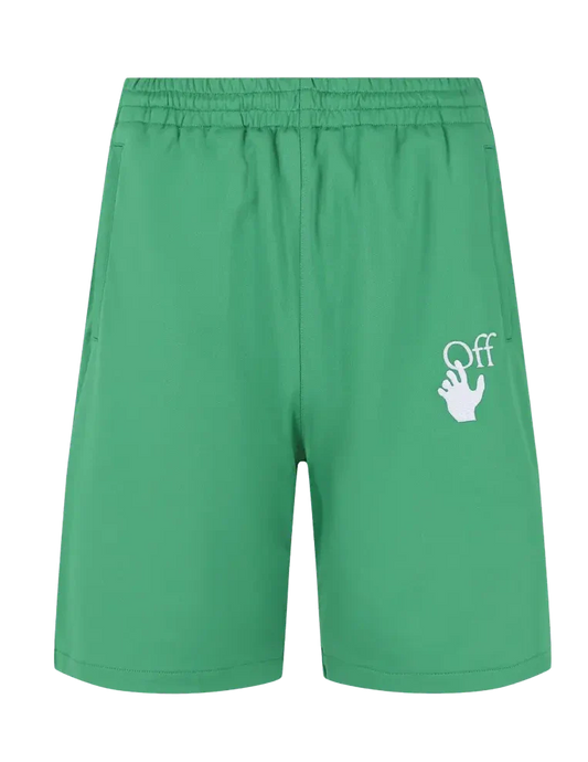 Off-White Hands Off Skate Track Shorts in Green