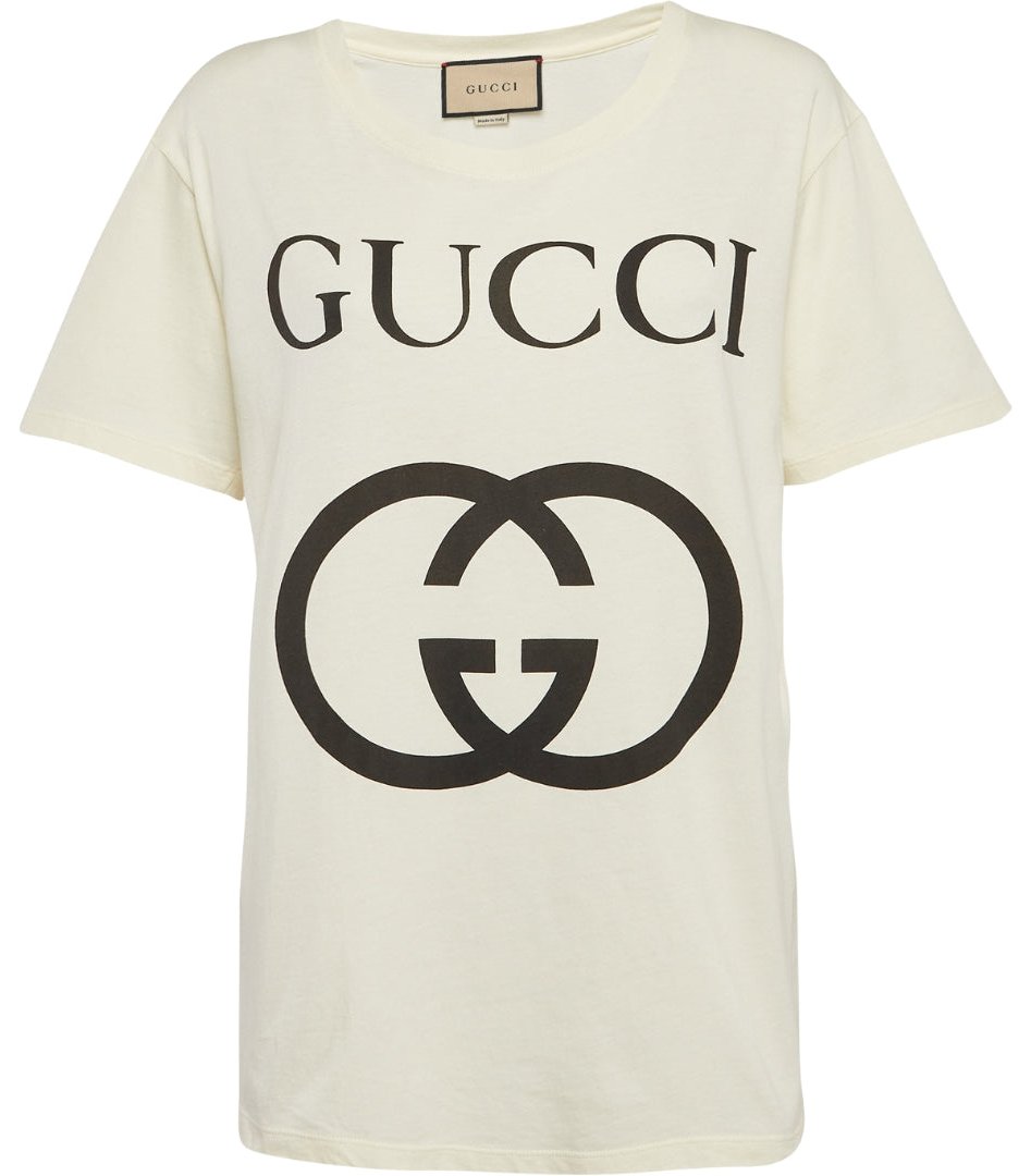 Gucci Interlocking GG Logo Slim Fit White T-Shirt S