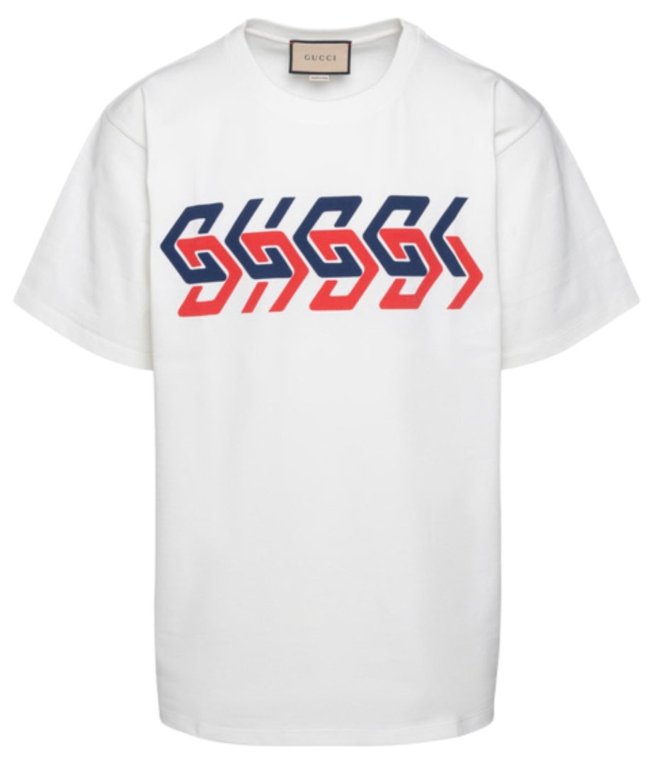 Gucci Mirror Logo Regular Fit White T-Shirt S