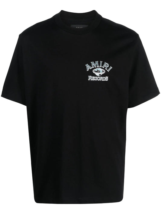 Amiri Global Records Logo Printed T-Shirt in Black