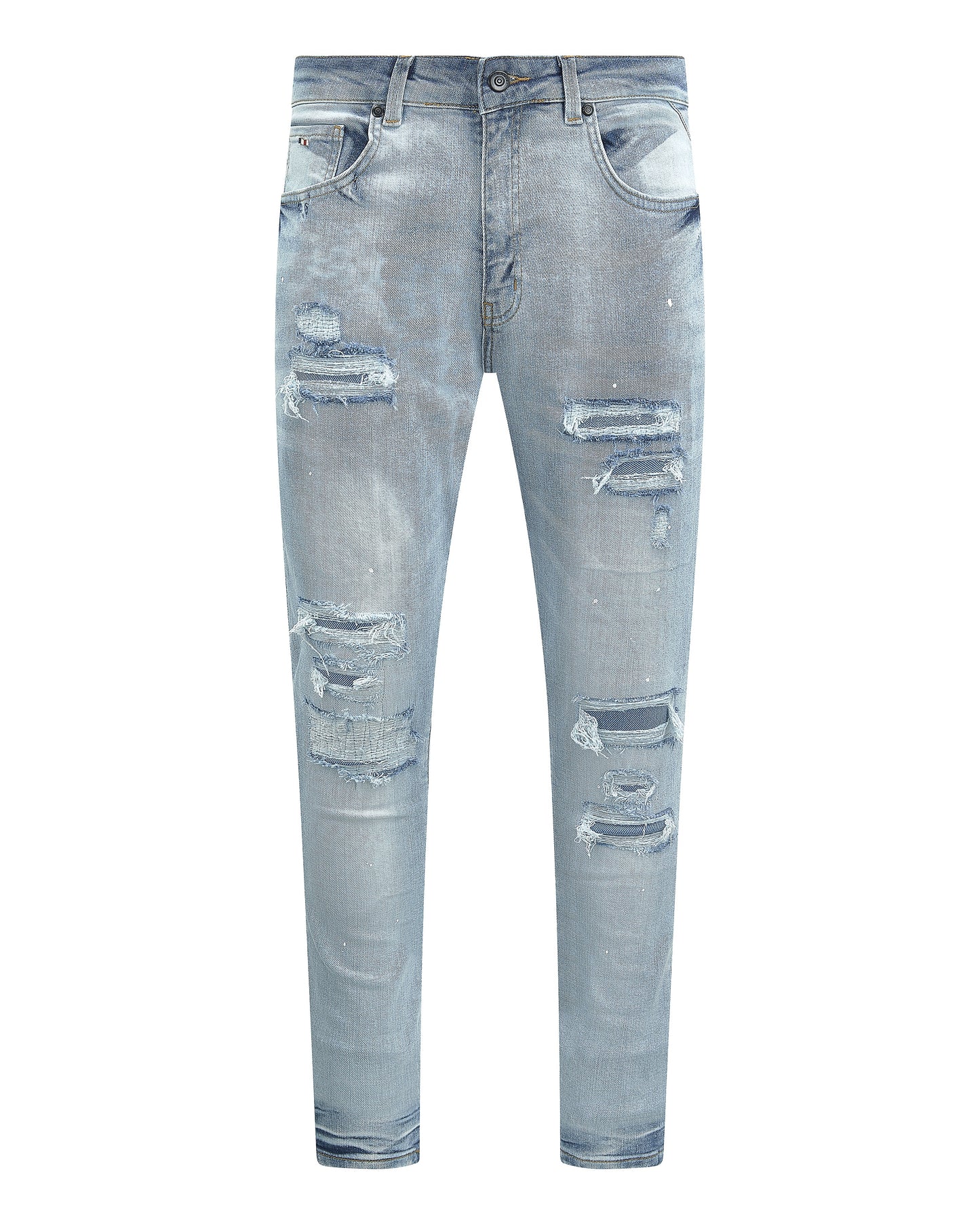 Magiri Paris Distressed Ripped Jeans in Light Blue