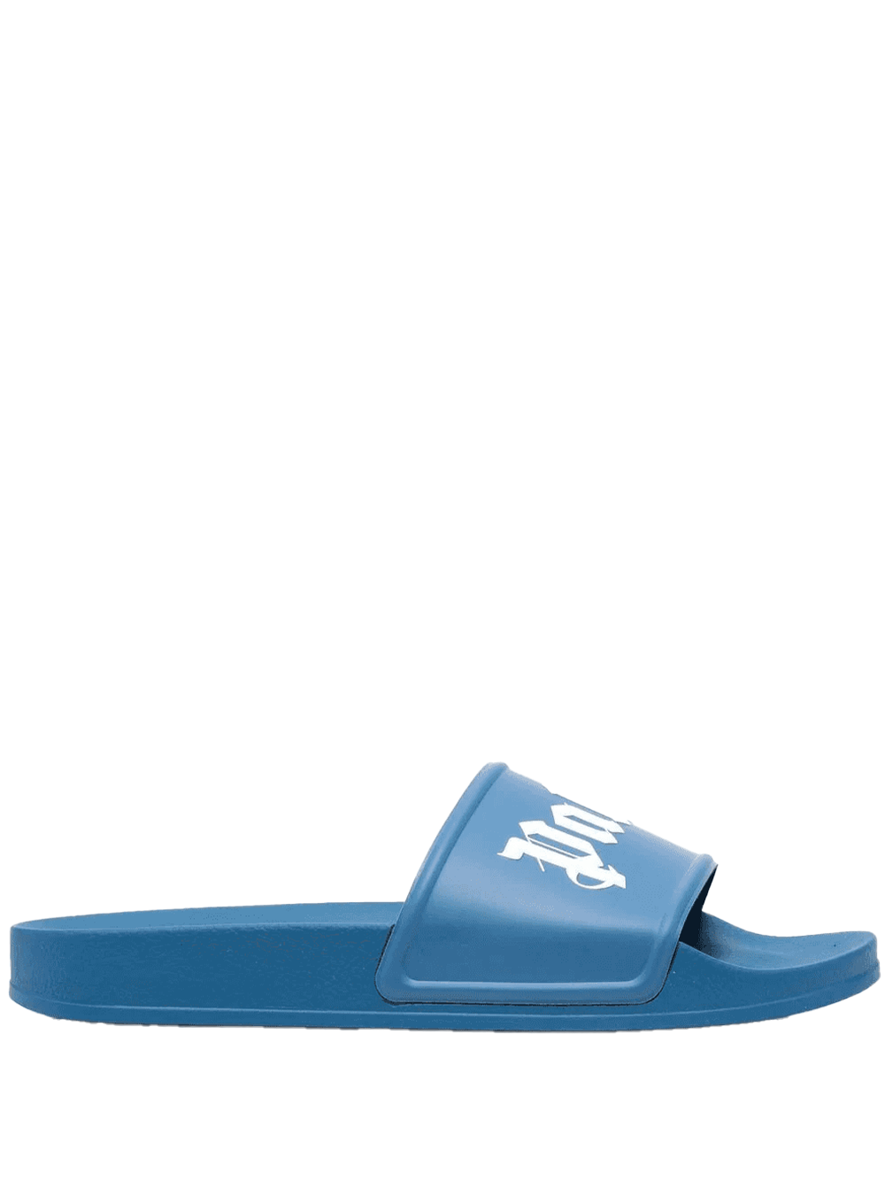 Palm Angels Logo Embossed Sliders in Blue