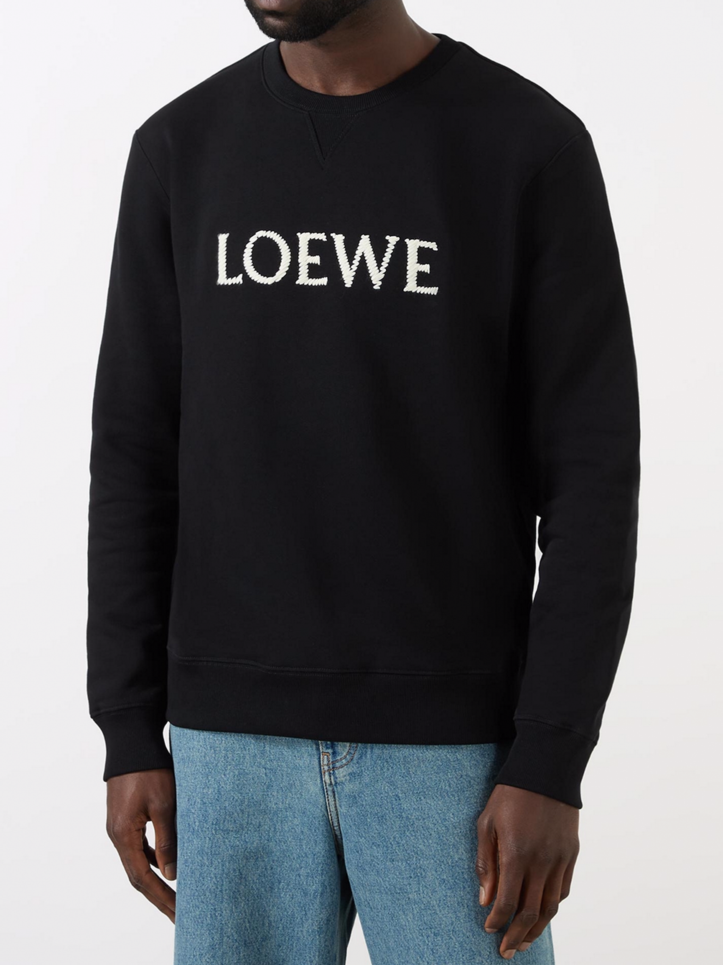 Loewe Logo Embroidered Sweatshirt in Black