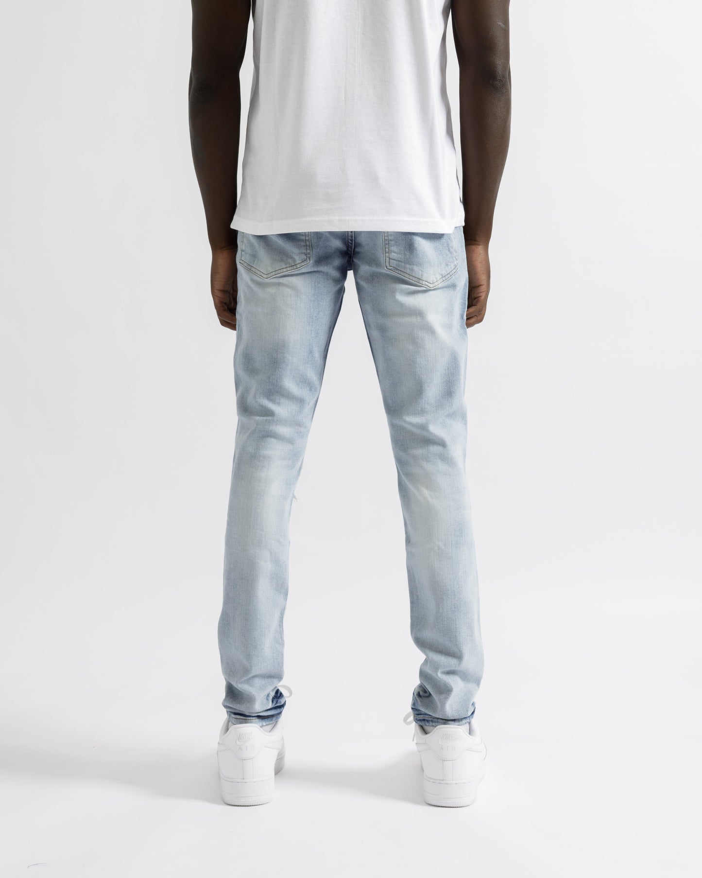 Magiri Paris Distressed Ripped Jeans in Light Blue