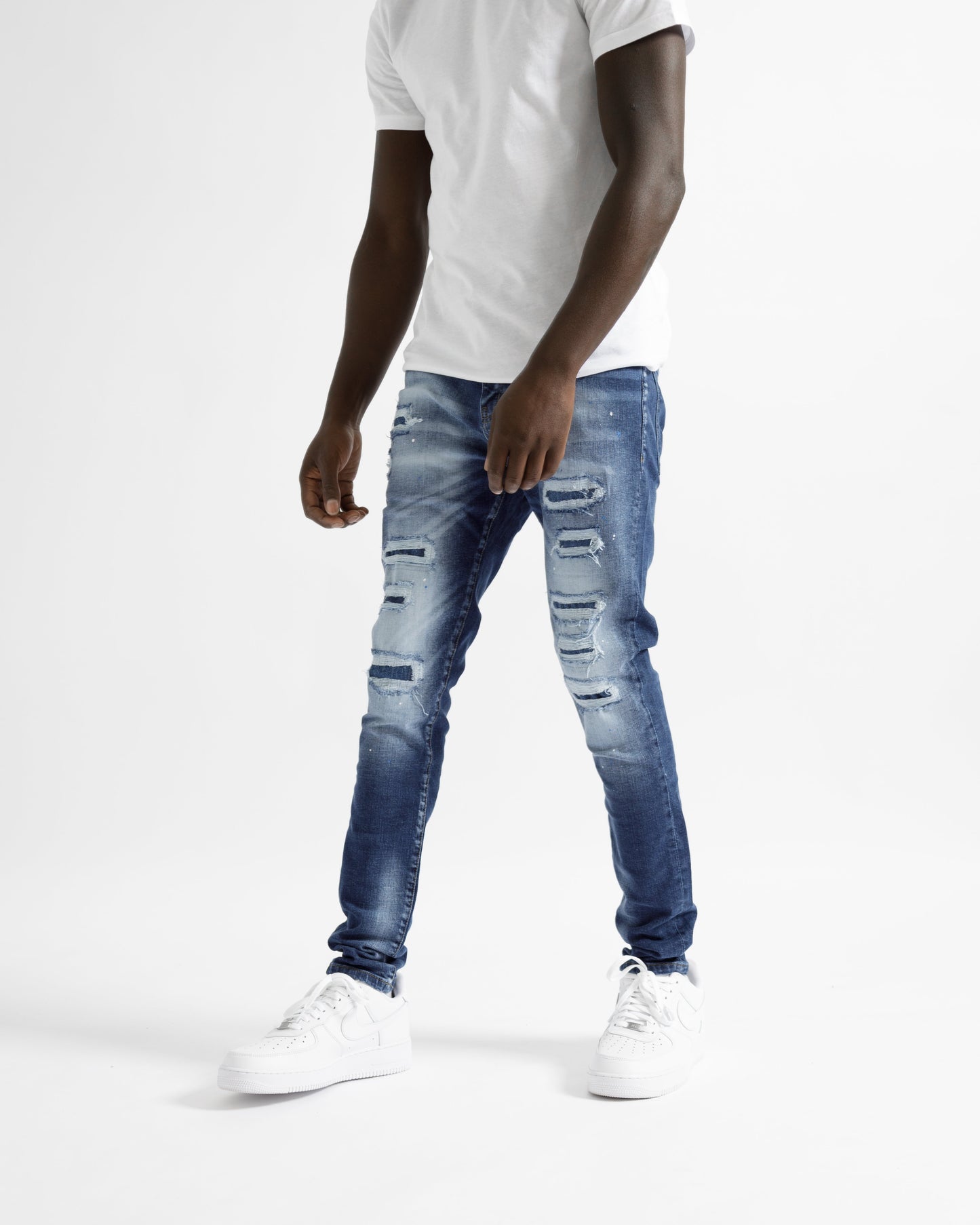 Magiri Montpellier Distressed Ripped Jeans in Blue